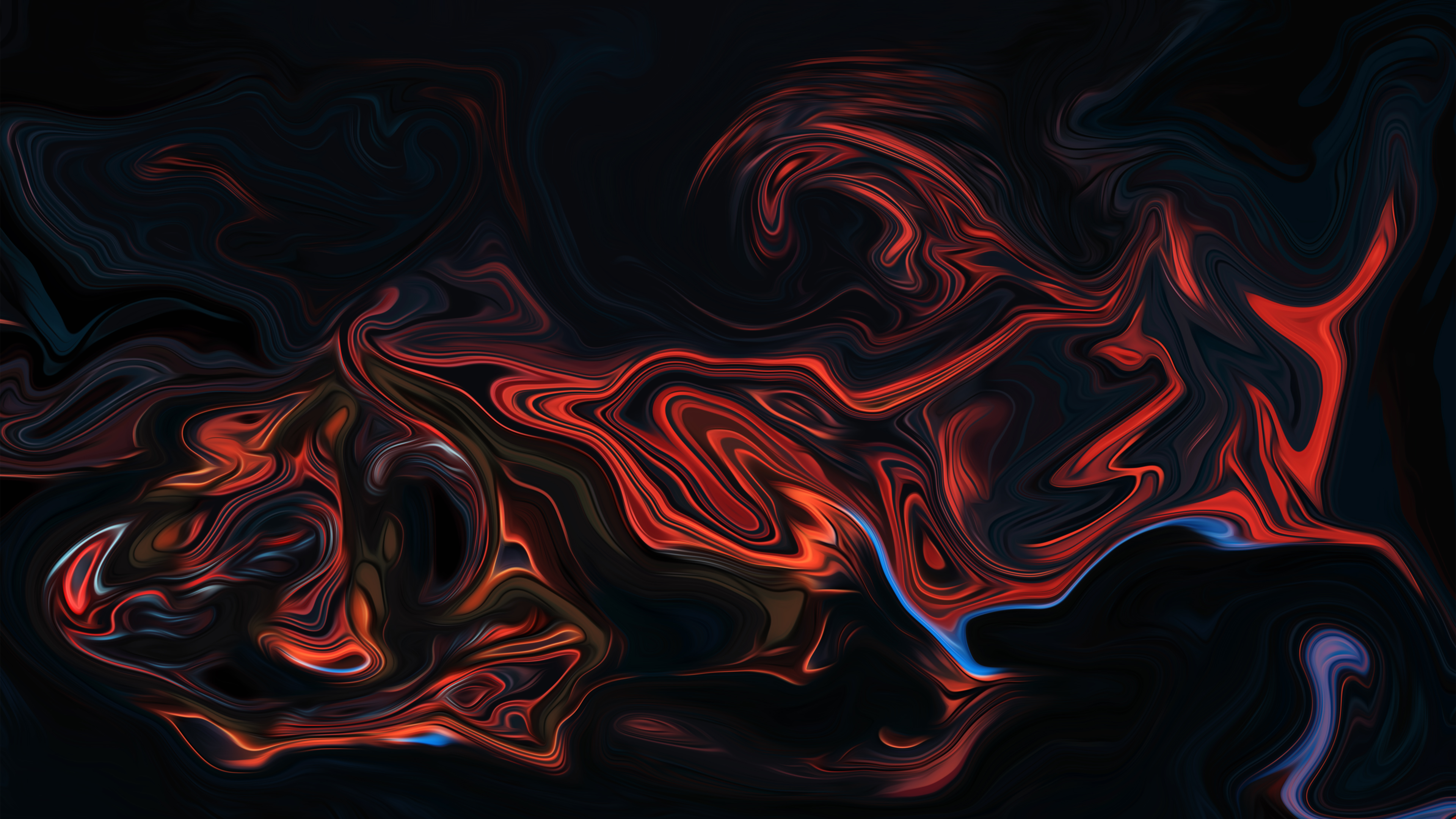 Abstract Fluid Liquid Artwork Colorful Shapes Dark Orange Wallpaper -  Resolution:3840x2160 - ID:1206473 