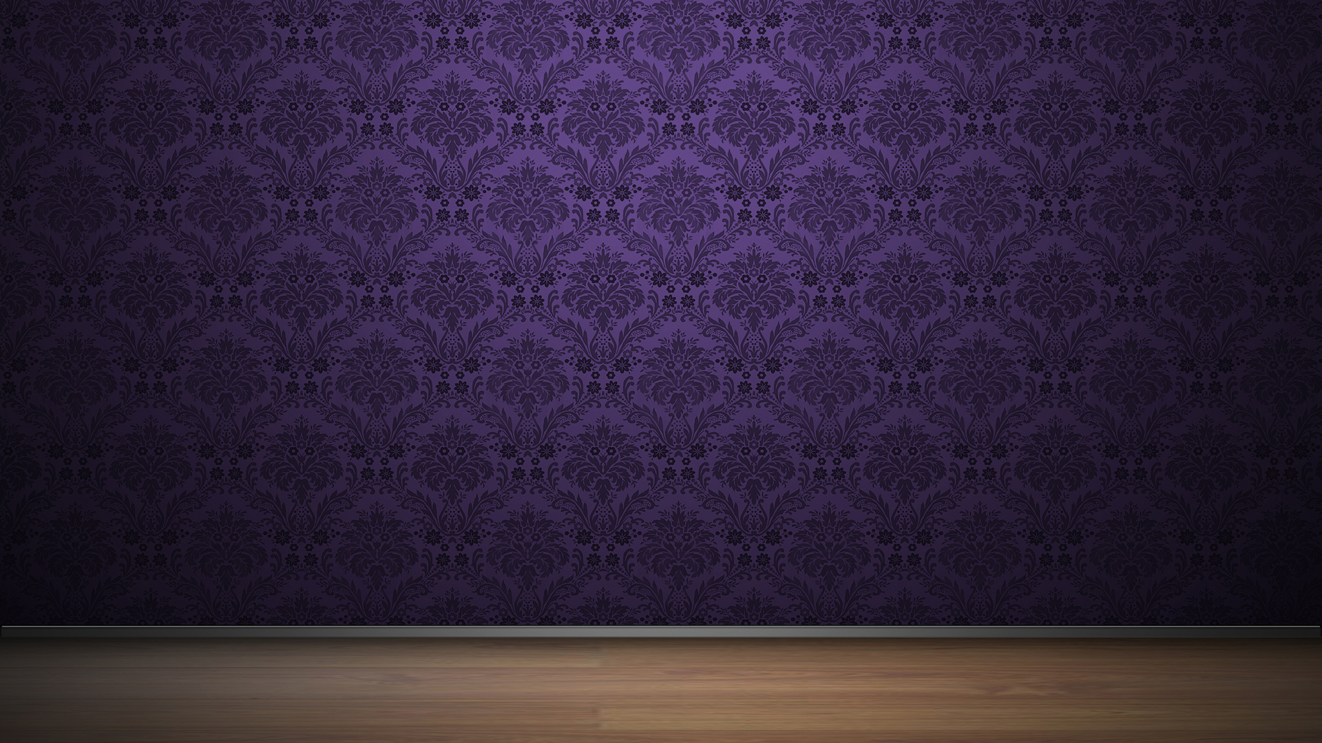 Wooden Floor Pattern Purple Wall 3D 1920x1080