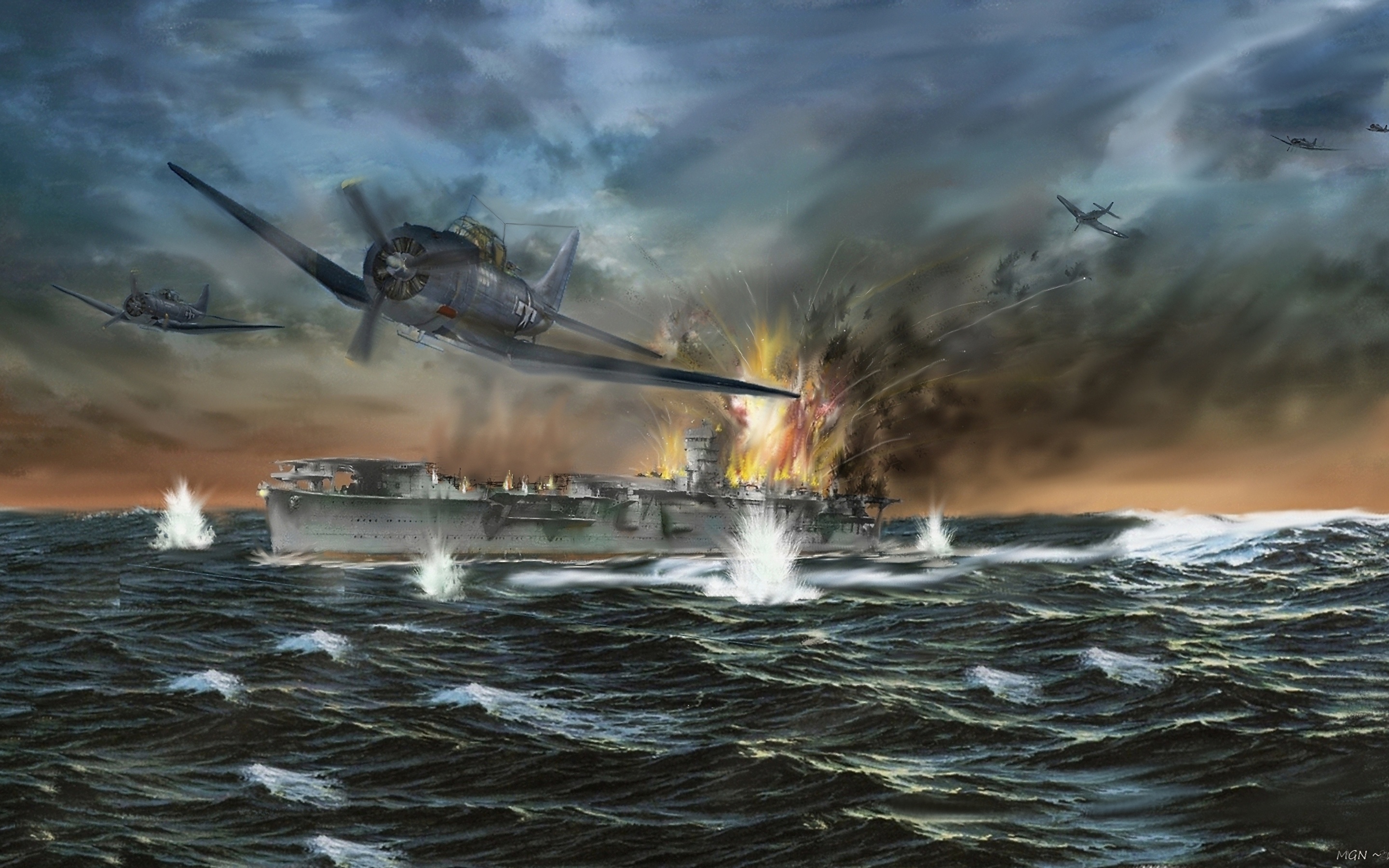 United States Navy Battle Of Midway 2880x1800