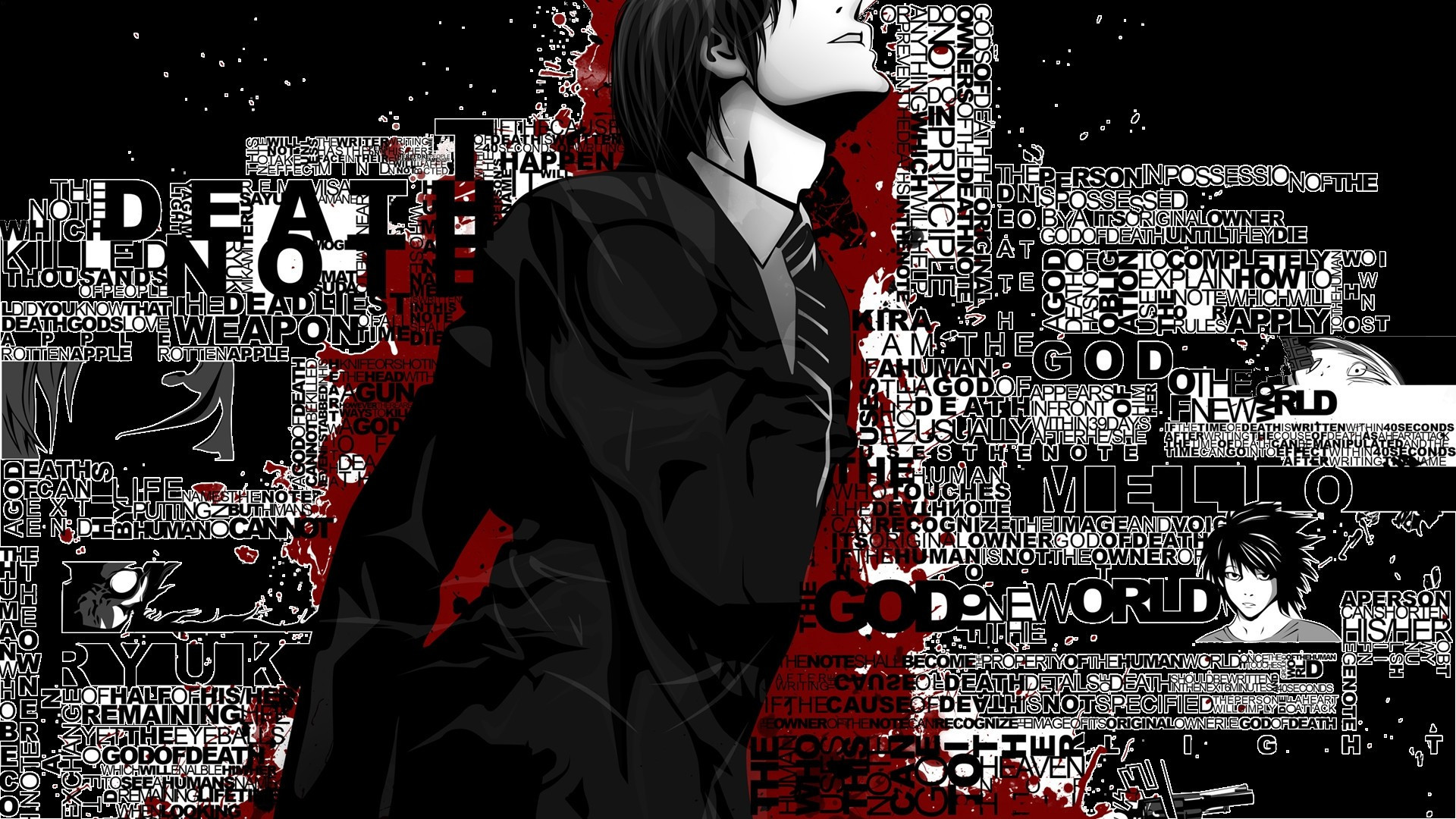 Death Note Black Background 1920x1080
