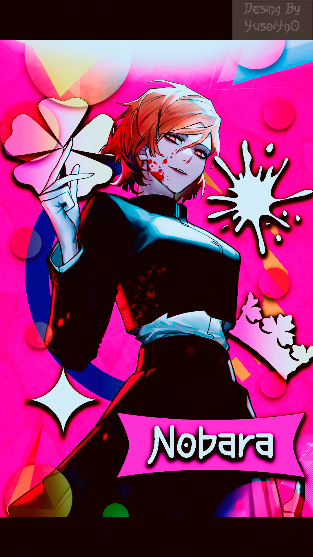 Anime Girls Jujutsukaisen Redhead Shapes Colorful Anime Women Looking At Viewer 1080x1920