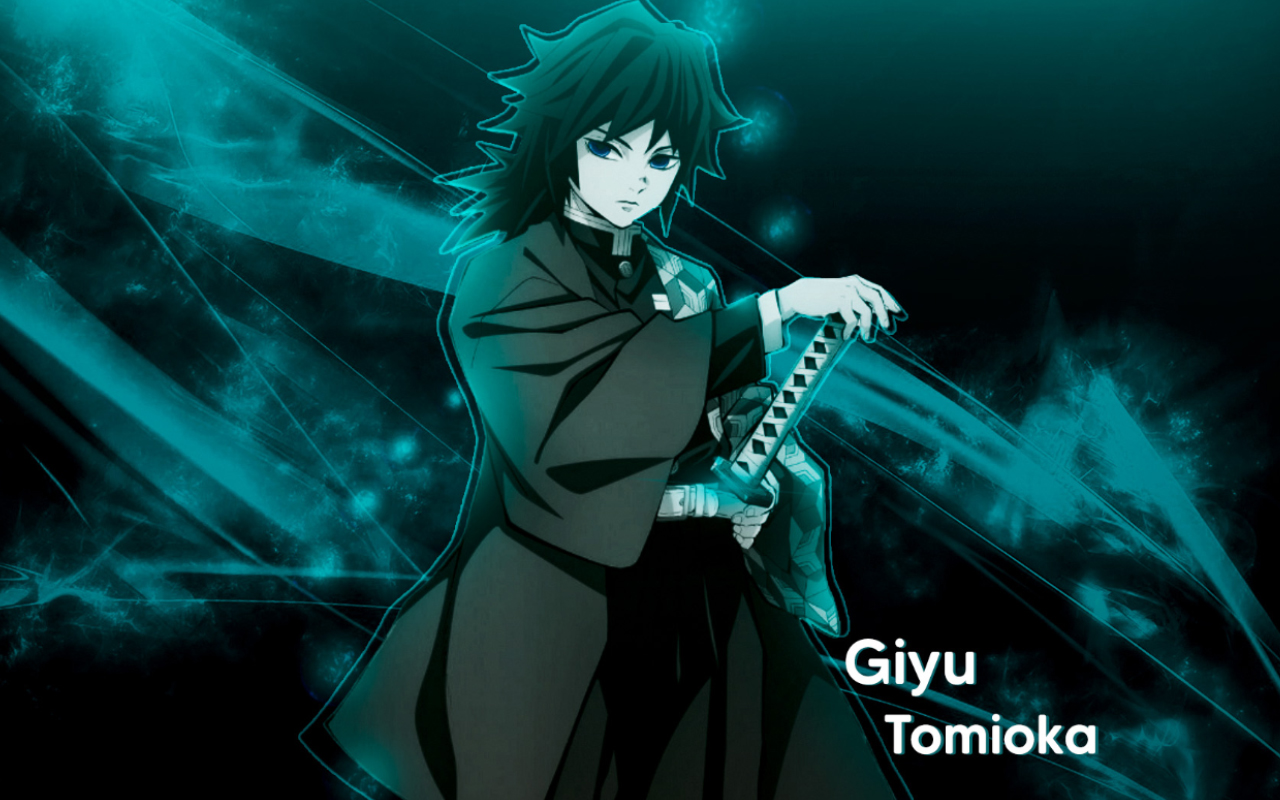 Giyu Tomioka Kimetsu No Yaiba Kimetsu No Yaiba Anime Anime Girls Sword Girls With Swords Dark Hair 1280x800