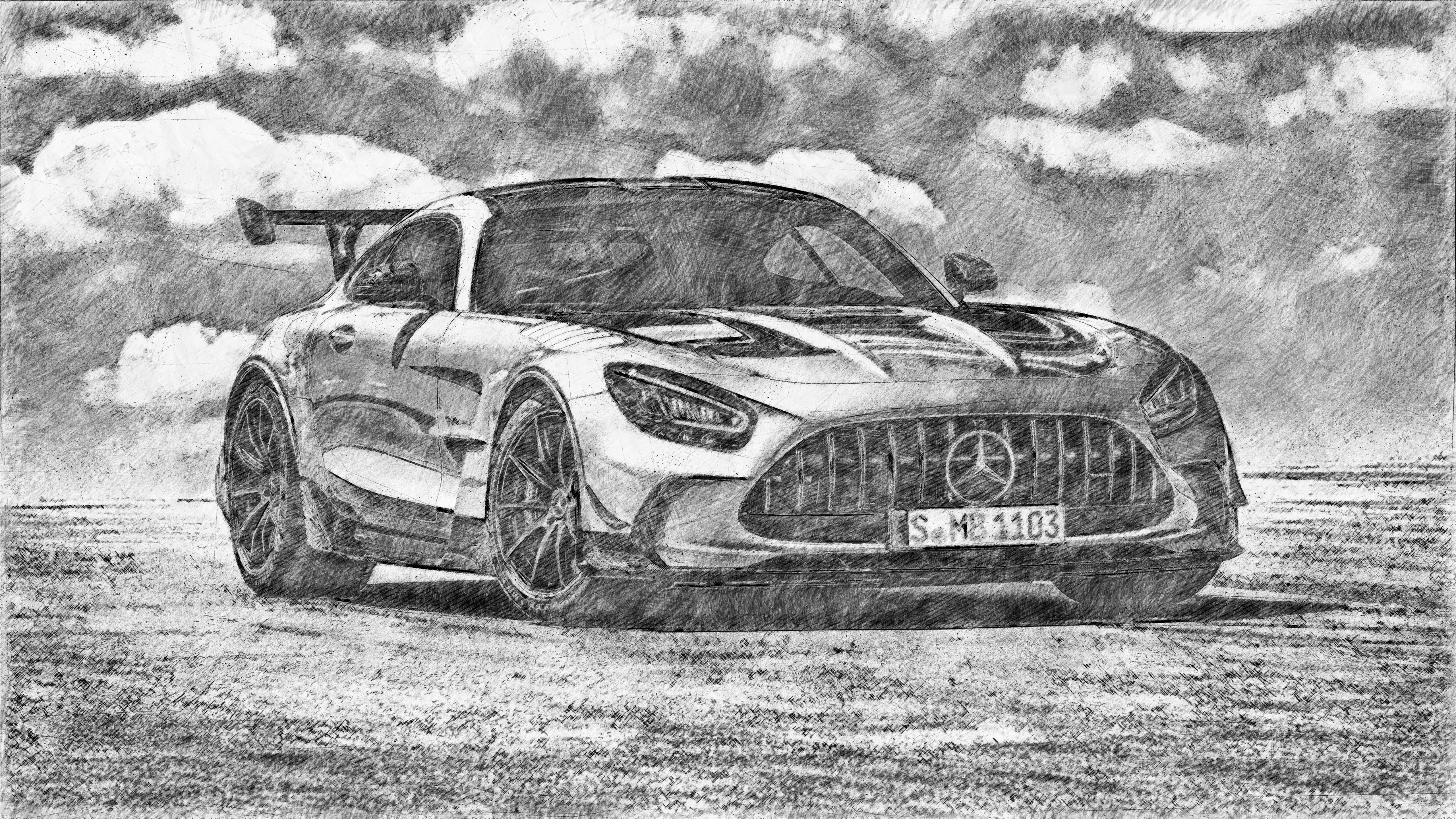 Mercedes Benz CLK DTM AMG Car Drawing #1 Jigsaw Puzzle by CarsToon Concept  - Pixels Puzzles