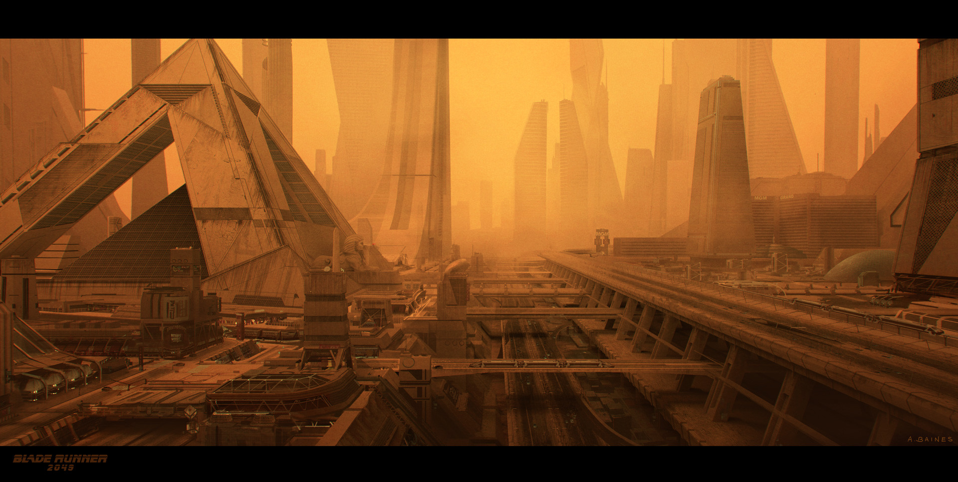 Blade Runner Blade Runner 2049 Movies Artwork Pyramid Futuristic Futuristic City Sphinx Industrial 1920x967