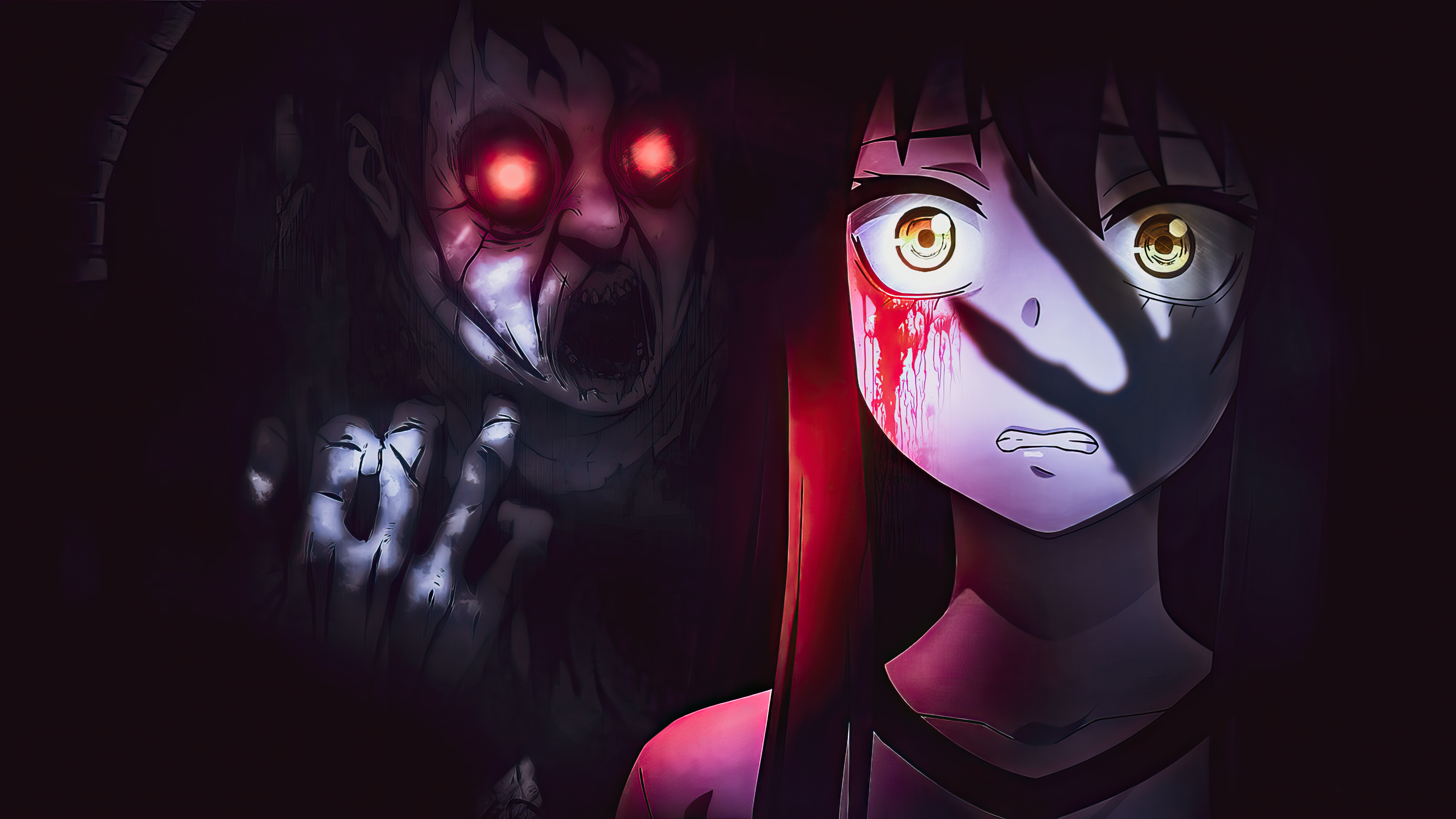 Mieruko Chan Anime Girls Anime Horror Anime Creature 3840x2160