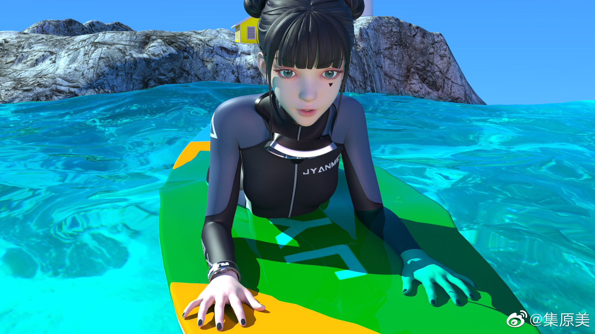 JYANME Anime Girls Sea 1920x1080