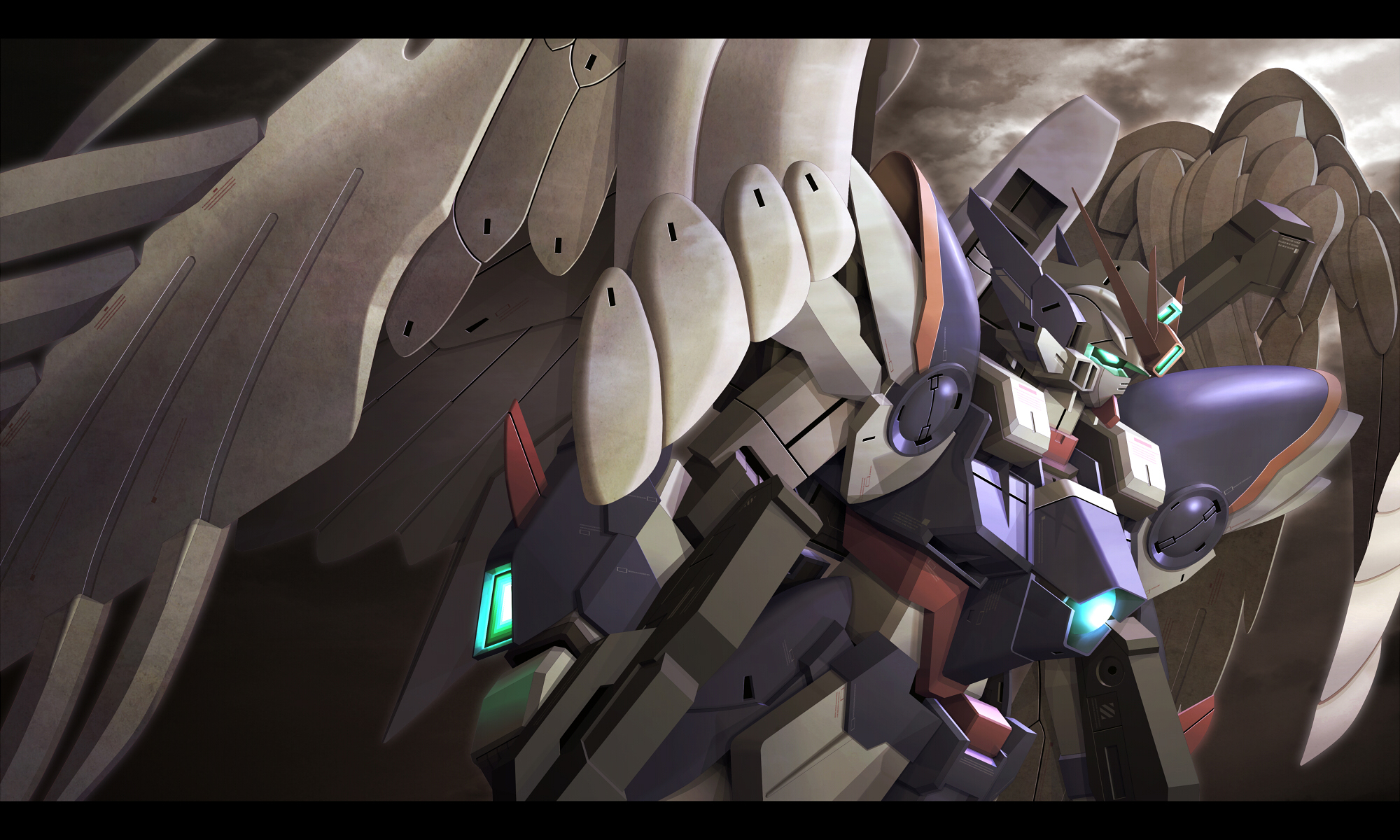 Mobile Suit Gundam Wing Wing Gundam Zero Anime Mechs Super Robot Wars Gundam Artwork Digital Art Fan 2000x1200