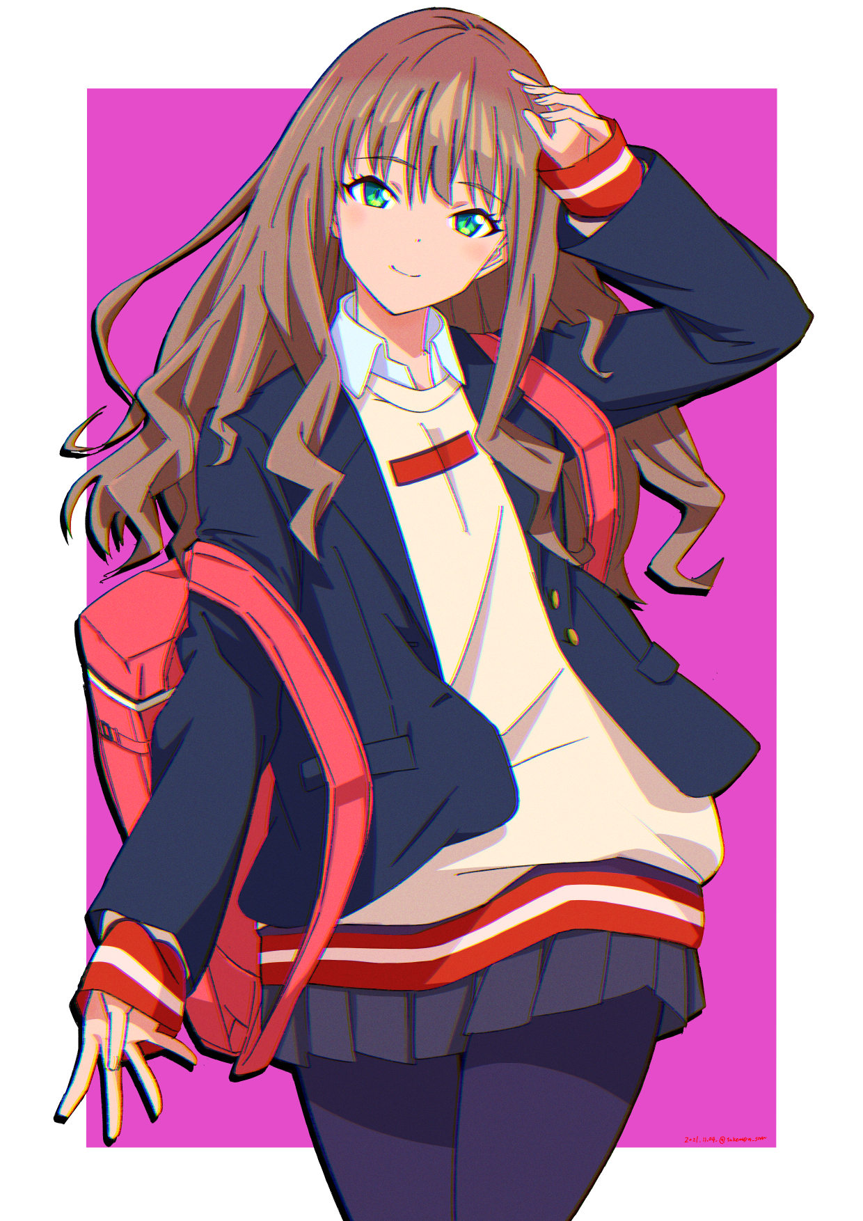 Anime Anime Girls SSSS Dynazenon Minami Yume School Uniform Long Hair Brown Hat 1240x1754