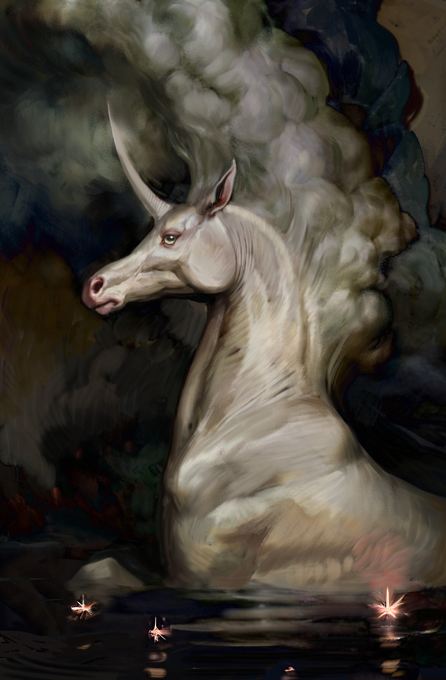 Maria Zolotukhina Artwork Fantasy Art Creature Horse 1522x2321