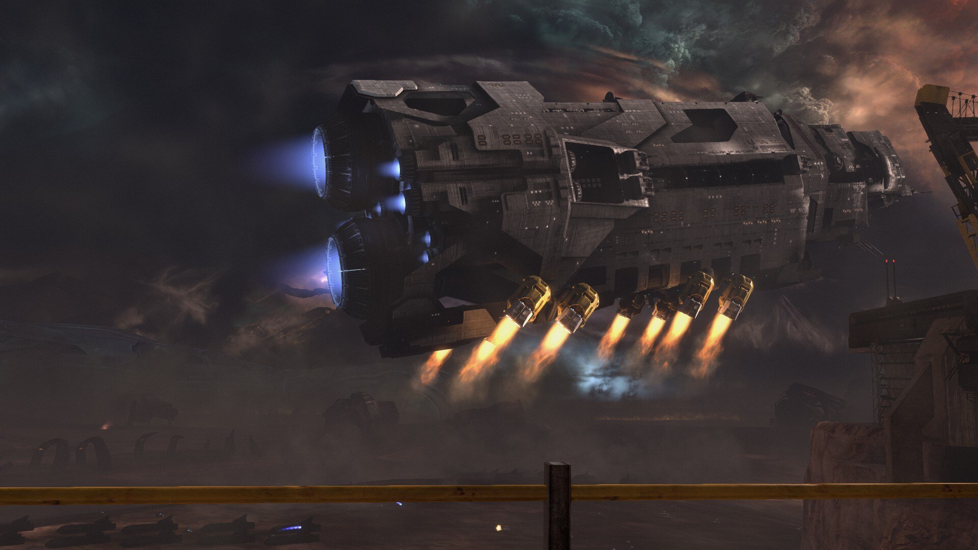 Halo Reach Video Games Screen Shot Pillar Of Autumn Clouds Spaceship 1920x1080