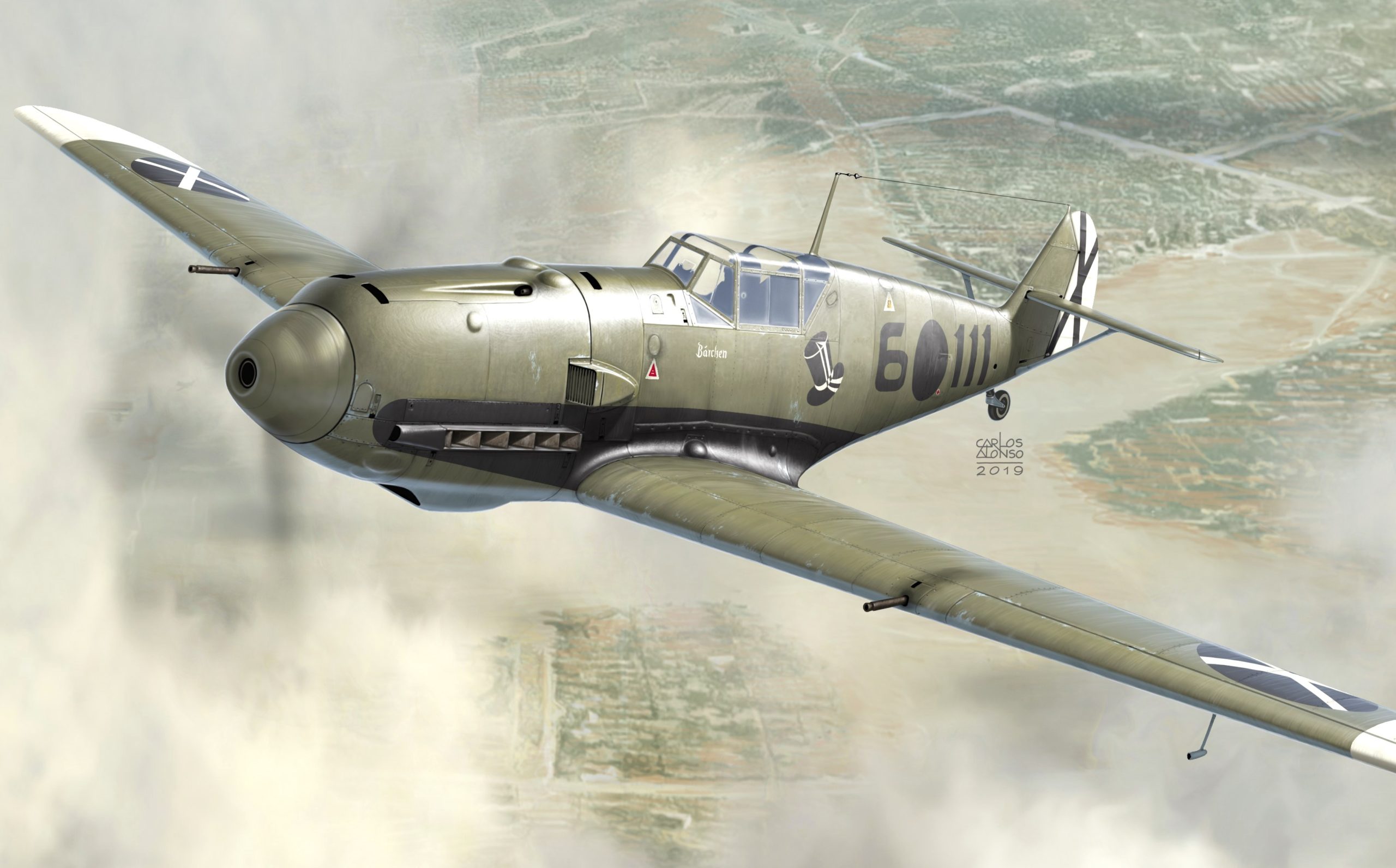 World War Ii Airplane Artwork Messerschmitt Bf 109 2560x1592