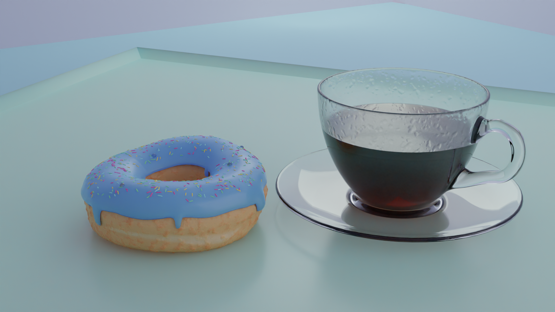 Blender Donut Coffee 3D Graphics 1920x1080