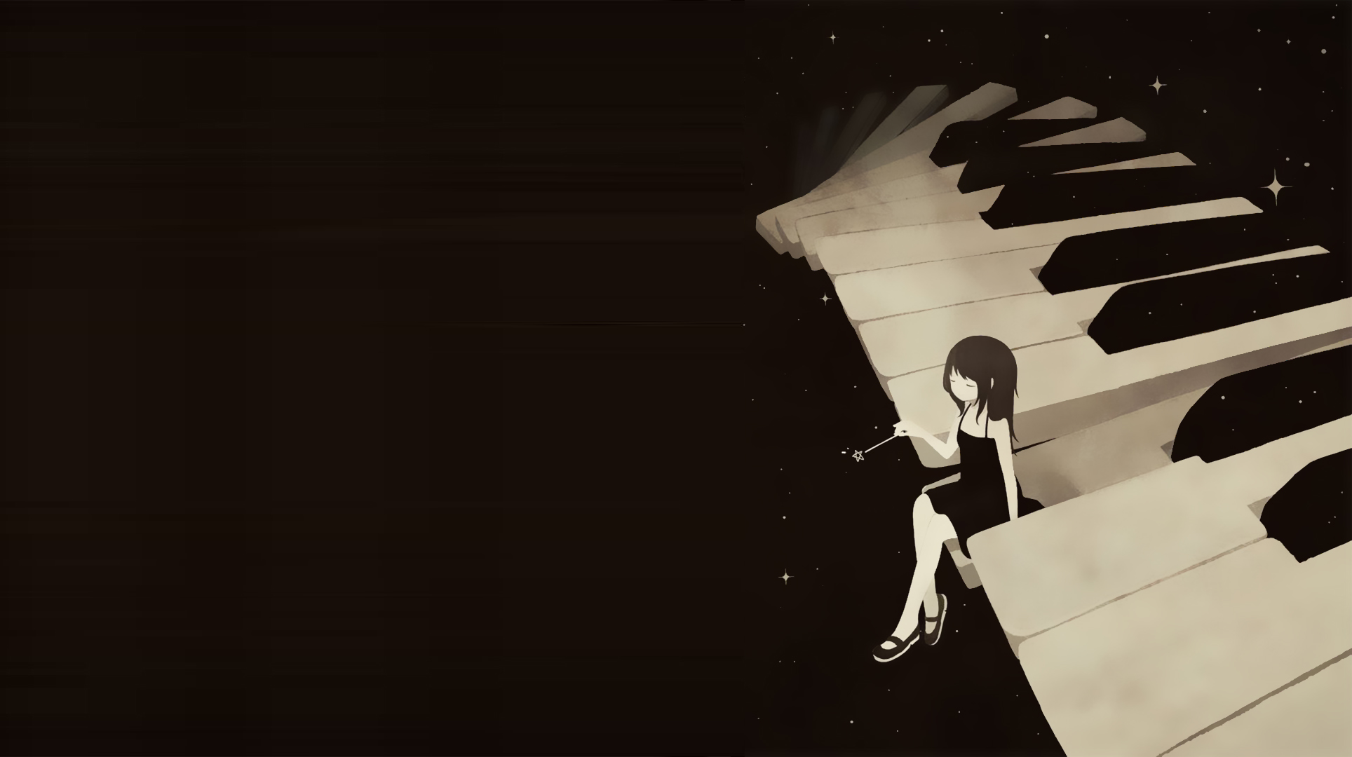 Anime Girl Piano 1928x1080