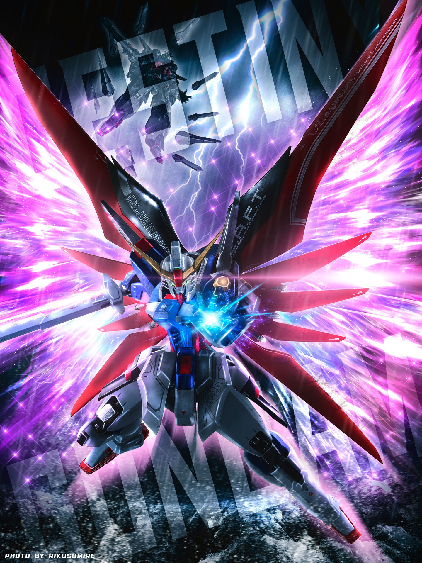 Anime Gundam Robot Destiny Gundam Mobile Suit Gundam SEED Destiny Super Robot Wars Fan Art Digital A 1440x1920