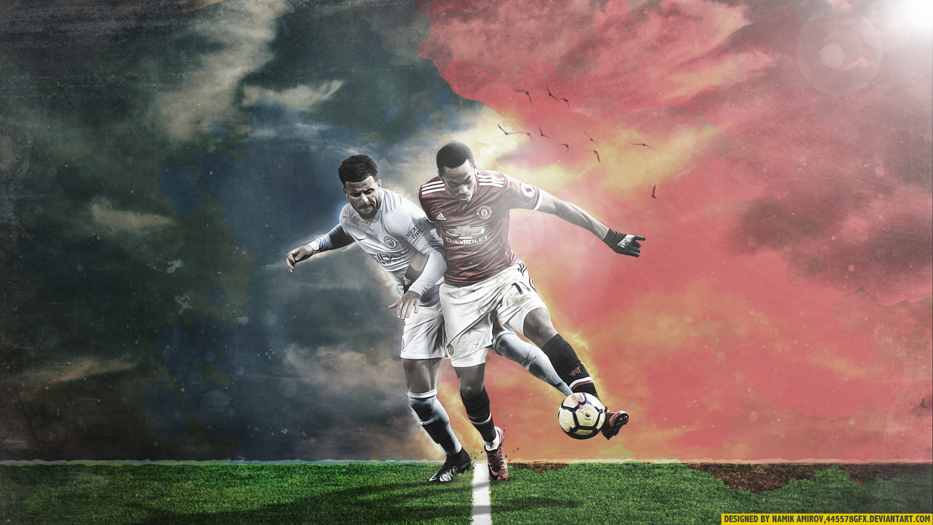 Anthony Martial Kyle Walker Manchester United F C Manchester City F C 1920x1080