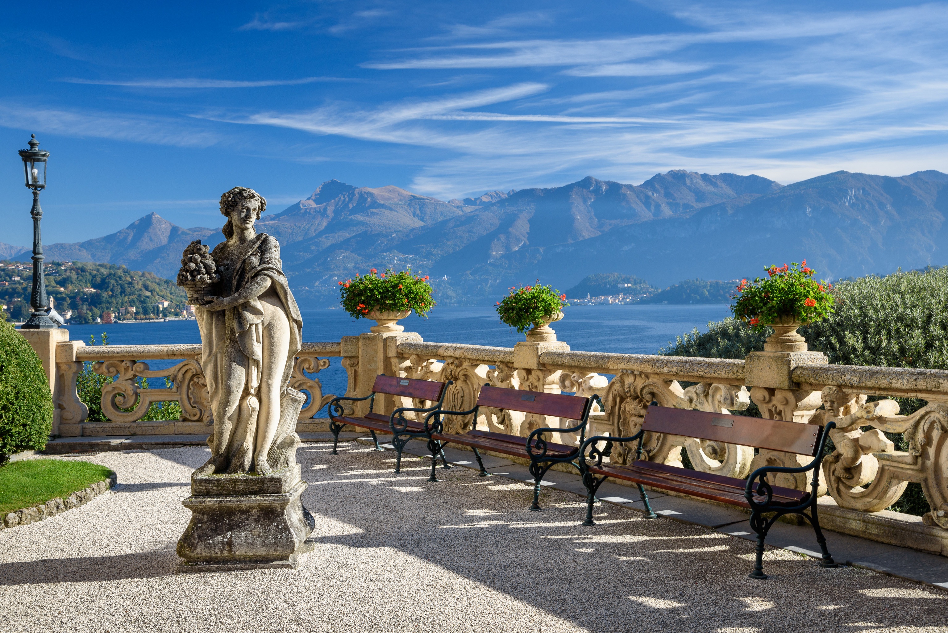Italy Lake Como Bench Villa Balbianello 3072x2051