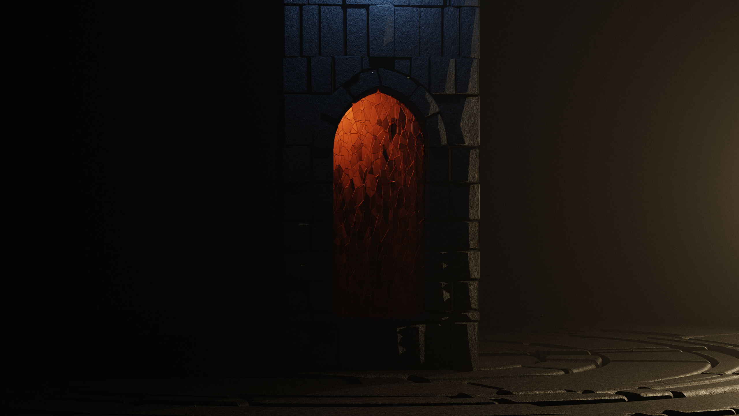 Castle Portal Window Blender 3D Abstract 2560x1440