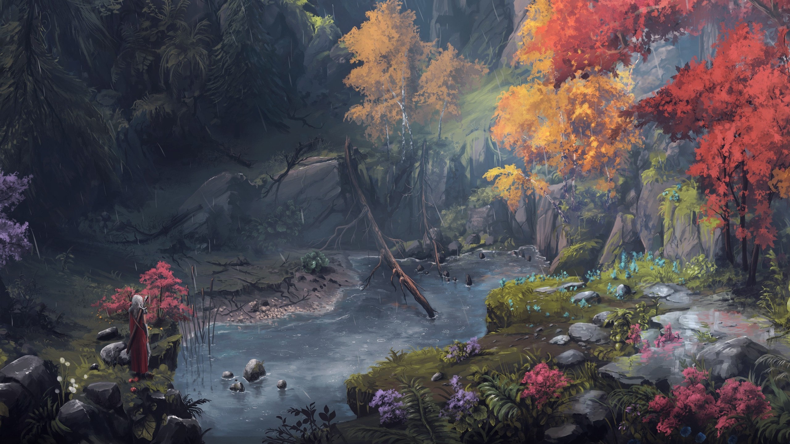 Artwork Fantasy Art River Forest Max Suleimanov 2560x1440