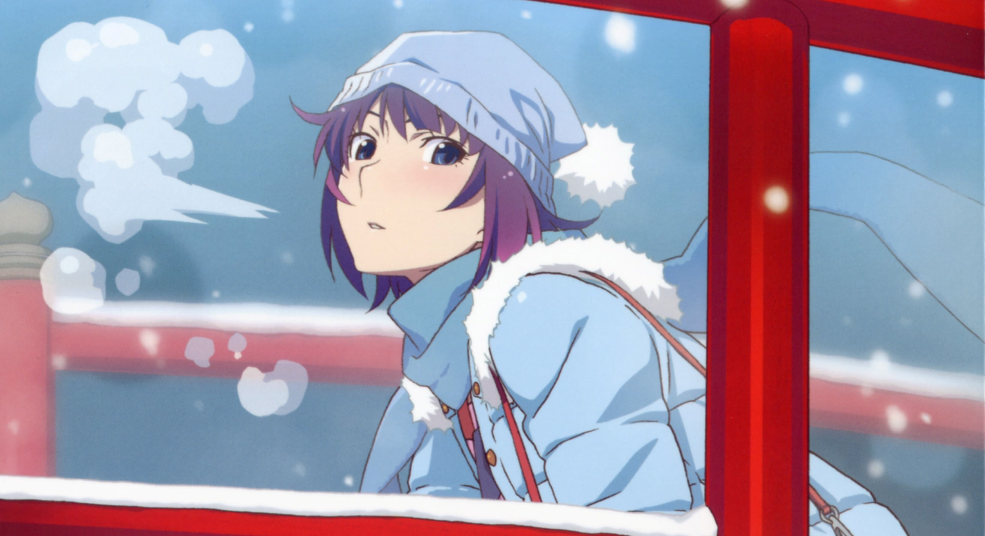 Monogatari Series Senjougahara Hitagi Anime Girls Snow Cropped 3282x1788