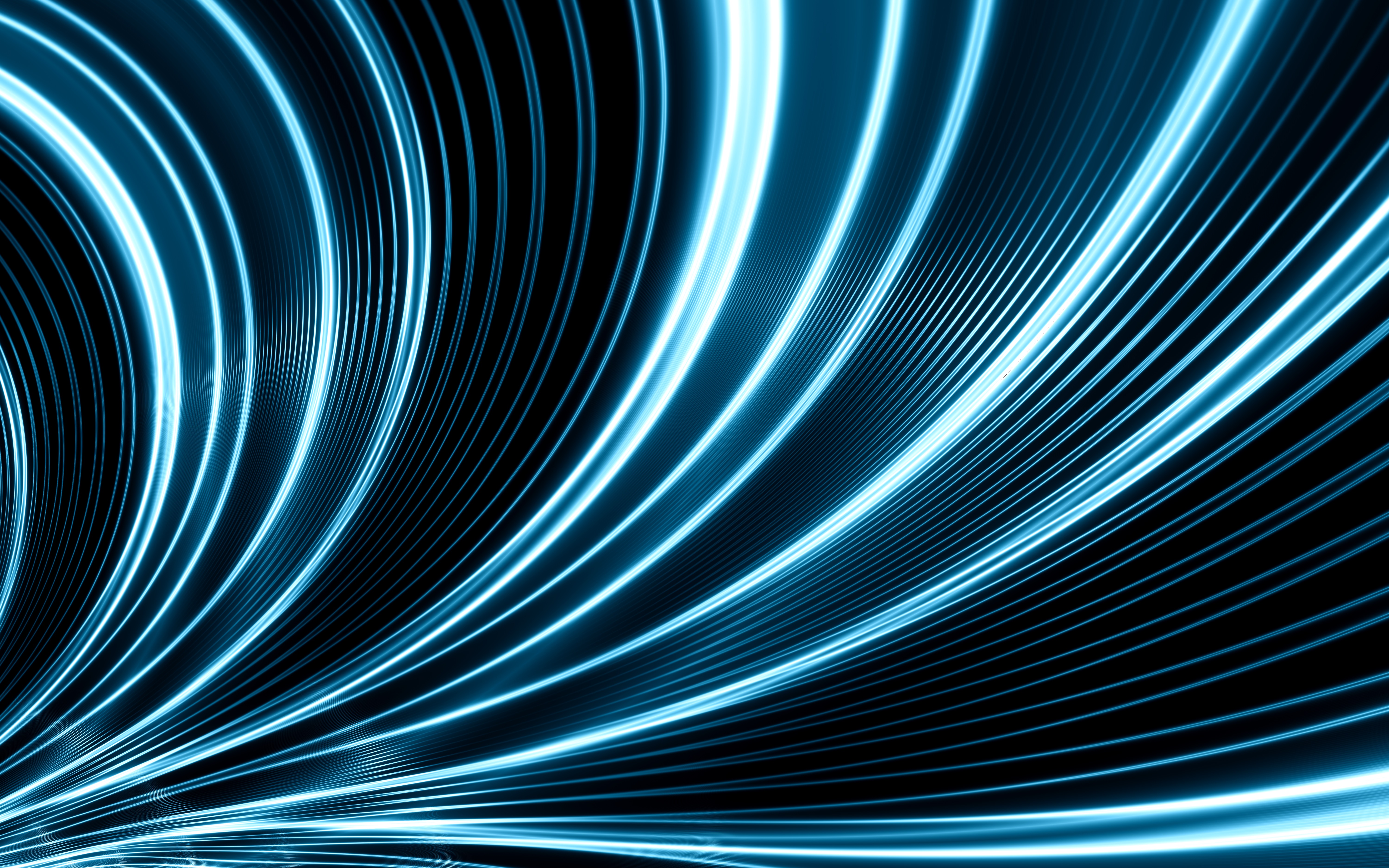 Abstract 3D Abstract Dynamic Blue Glowing Shiny Curved Digital Neon Lines Pattern 6000x3750
