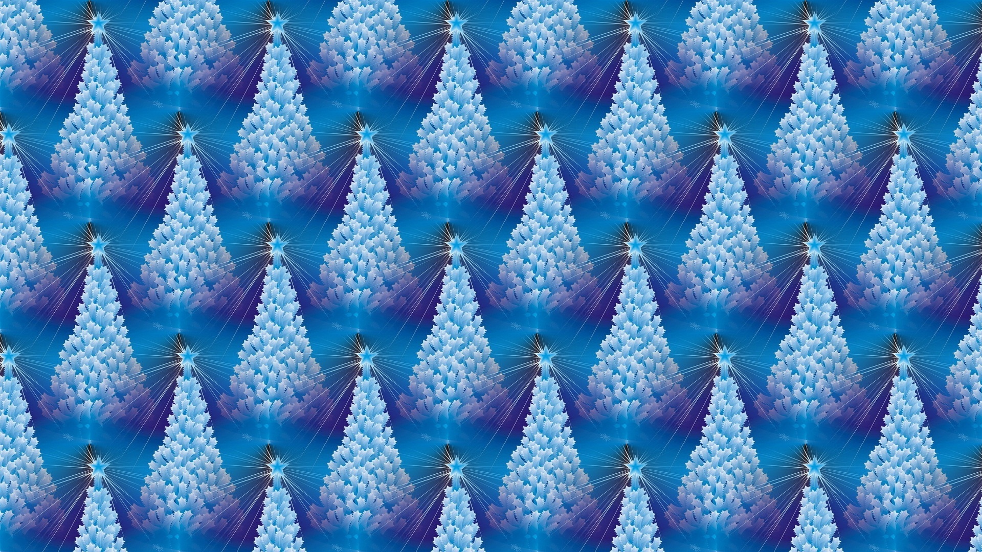 Christmas Tree Blue Pattern 1920x1080