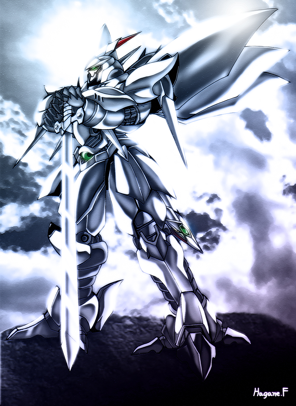 Anime Mech Super Robot Wars Cybaster Artwork Digital Art Fan Art 1000x1370