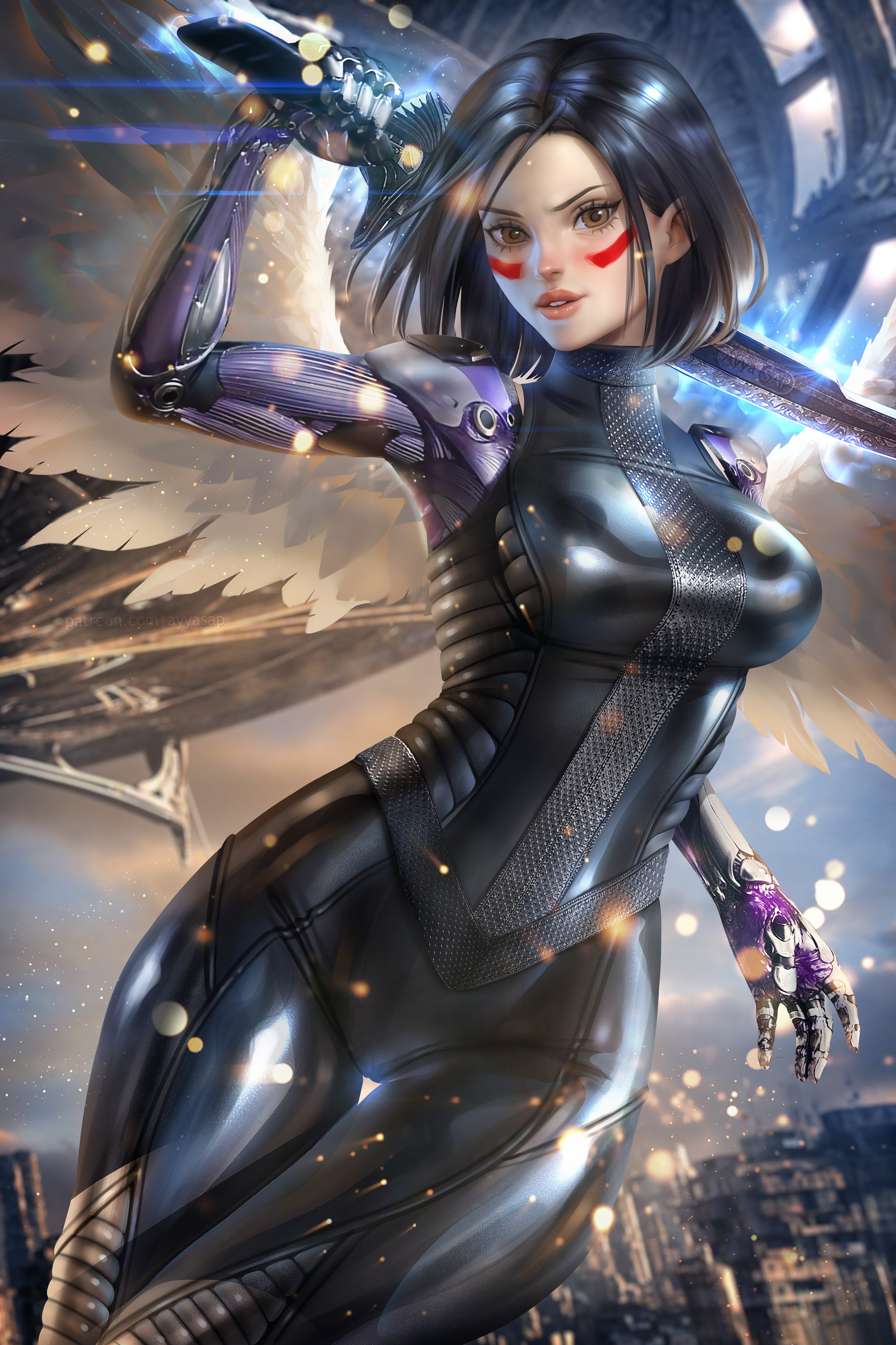 Cyberpunk angel art фото 31