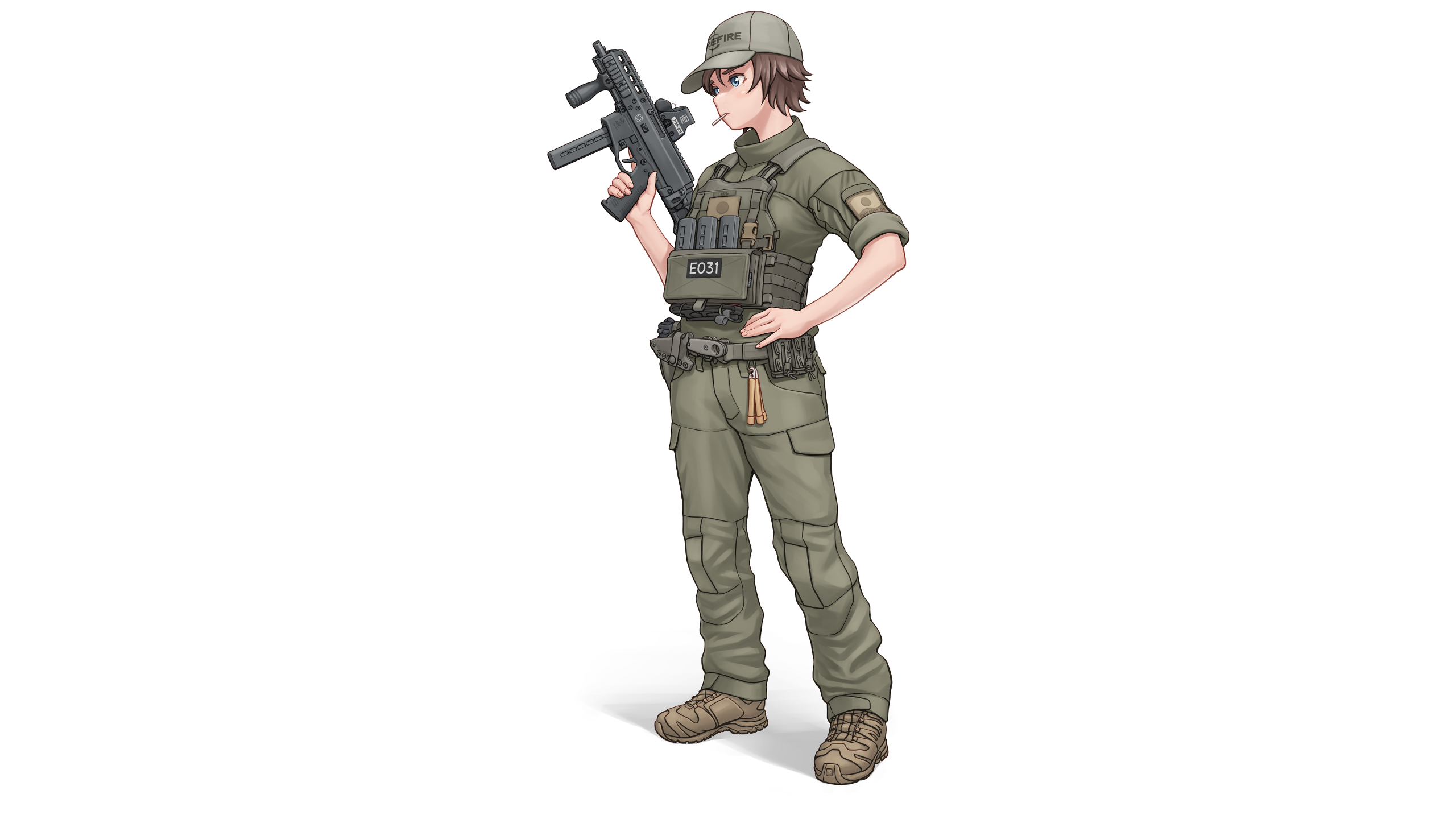 KZM Gun Military Hat Plate Carrier Brunette 2560x1440