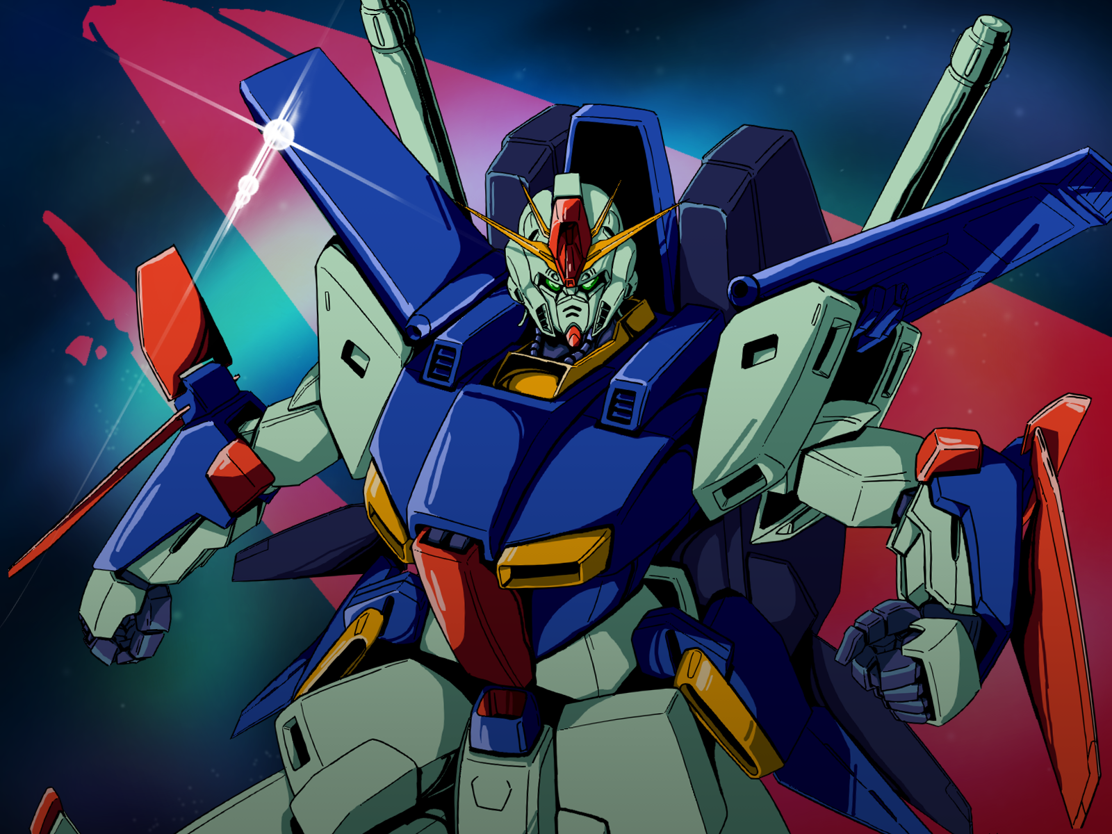 Anime Mechs Super Robot Wars Mobile Suit Gundam ZZ ZZ Gundam Gundam Artwork Digital Art Fan Art 1600x1200