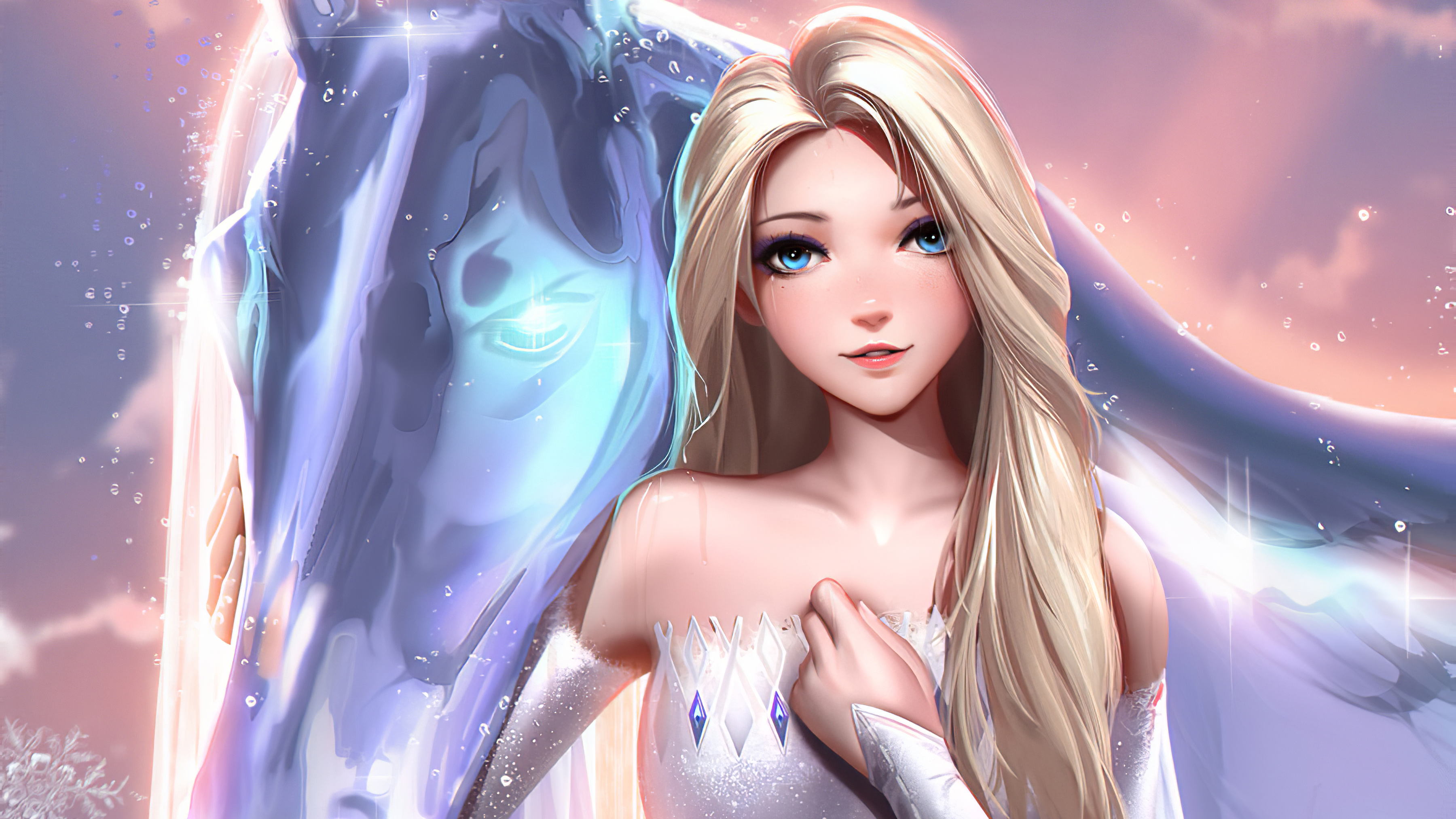 Elsa Frozen Blue Eyes Blonde 3600x2025