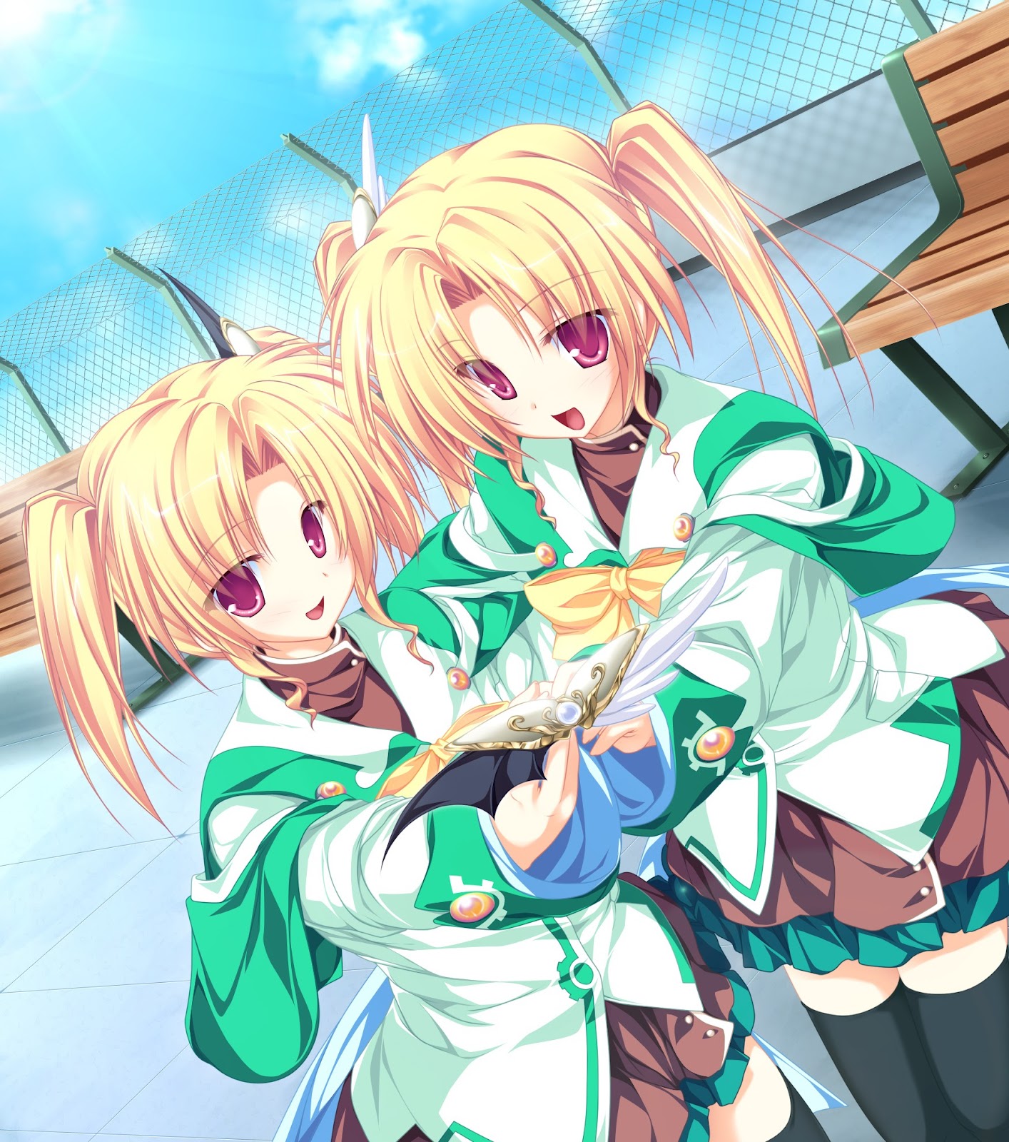 Rena Geminis Nina Geminis Magus Tale Anime Anime Girls Twins Twintails Blonde Artwork Digital Art Fa 1414x1600