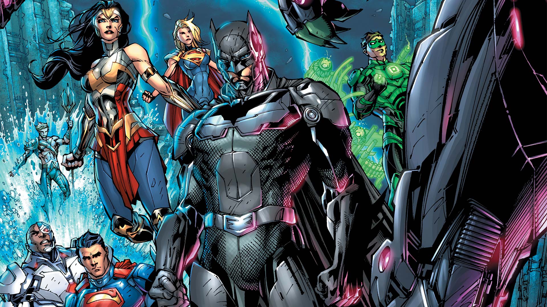 Aquaman Batman Cyborg Dc Comics Dc Comics Green Lantern Hal Jordan Injustice 2 Supergirl Superman Wo 1920x1080