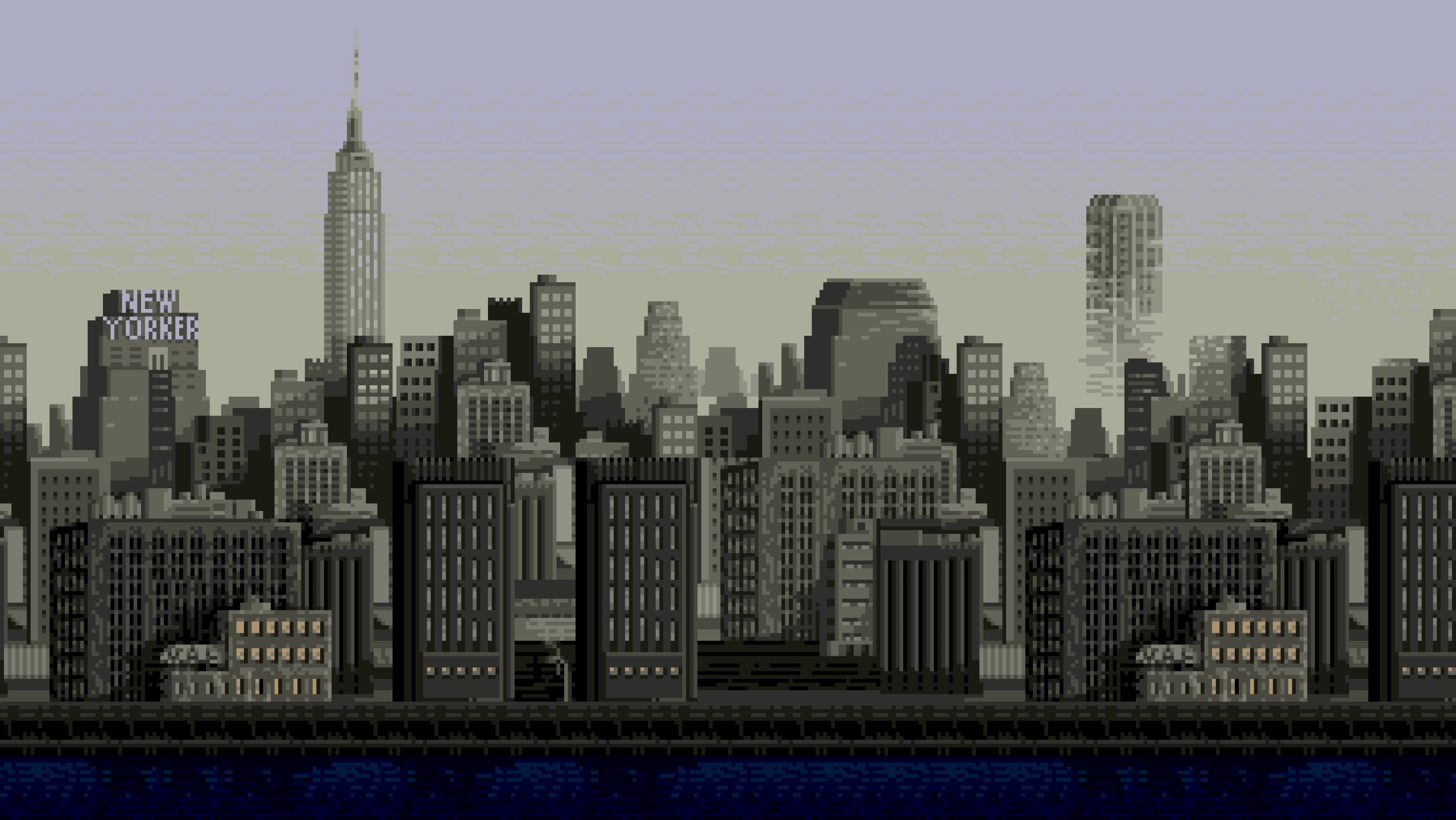 8 Bit Building Cityscape Empire State Building New York 2560x1441