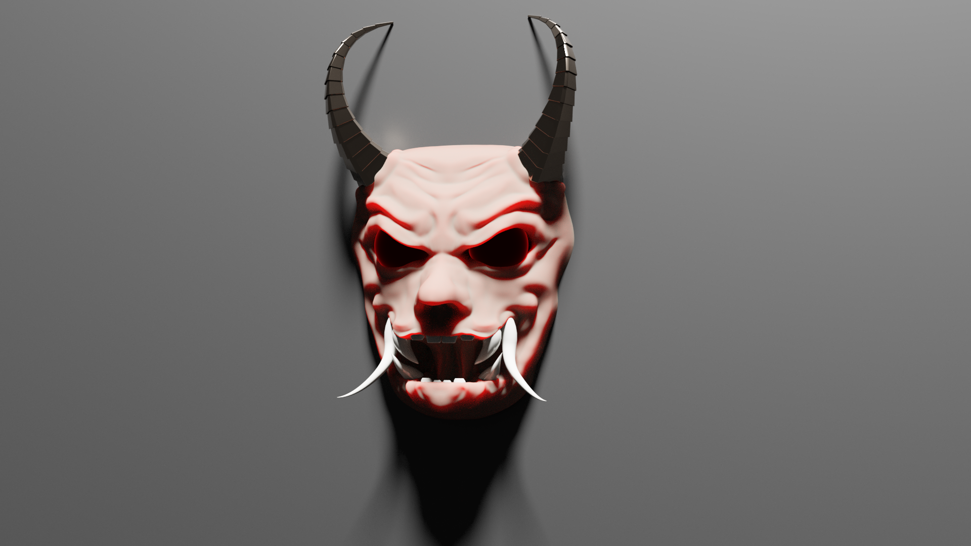 Oni Mask Blender Gray Background 1920x1080