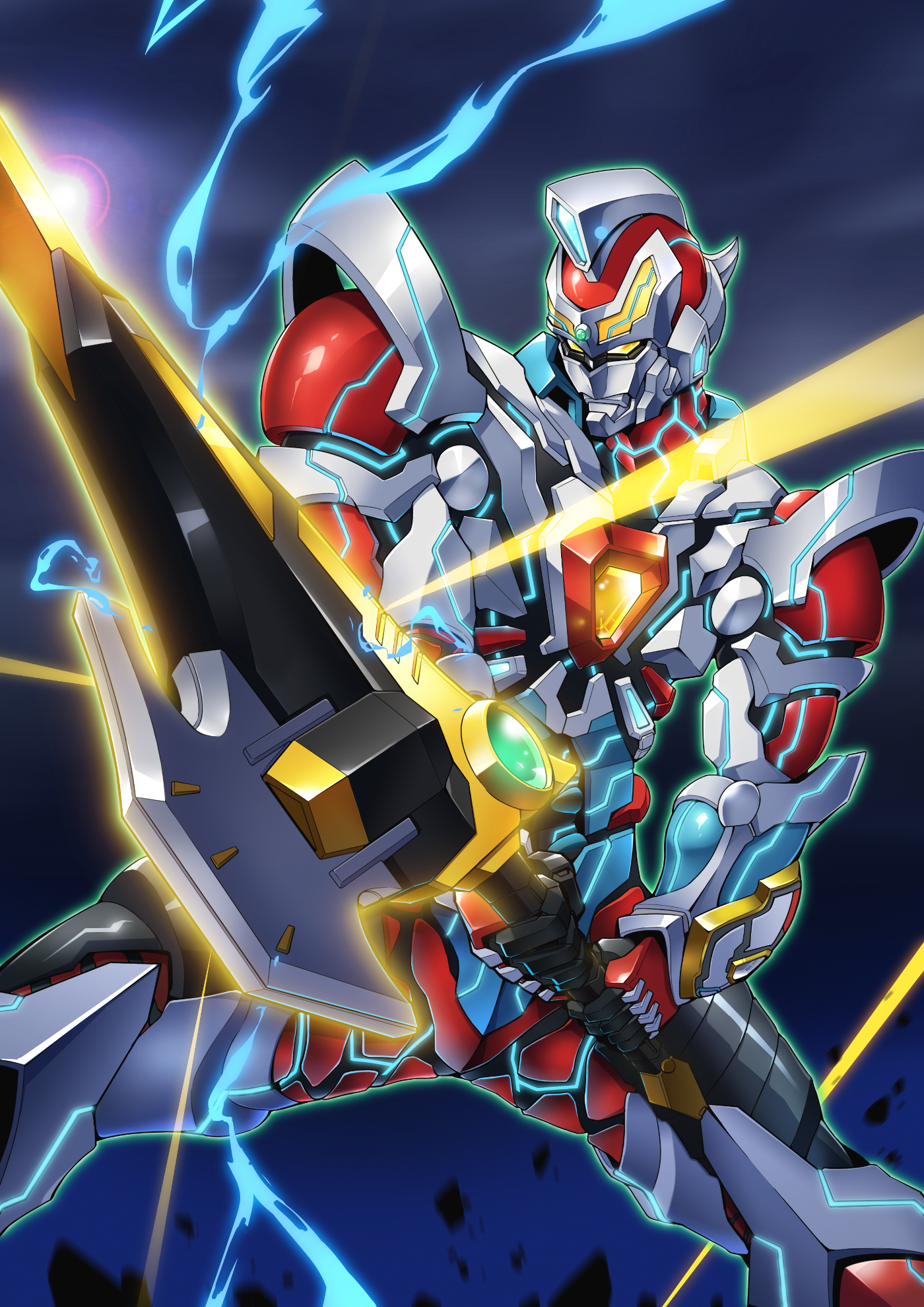 Anime Mech Super Robot Wars SSSS GRiDMAN Gridman Artwork Digital Art Fan Art 1400x1980