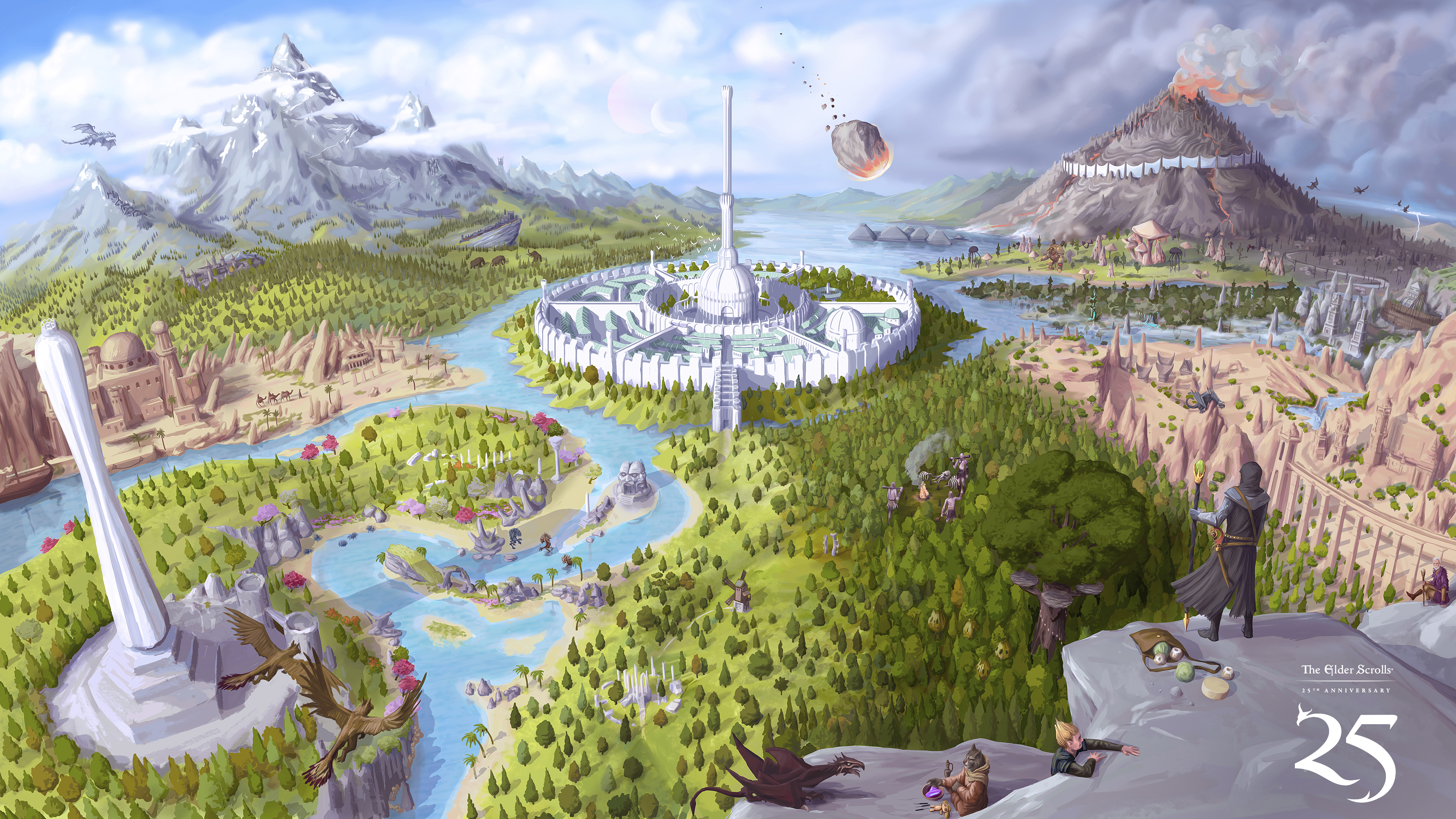 Tamriel Video Games The Elder Scrolls IV Oblivion Fantasy City 3840x2160