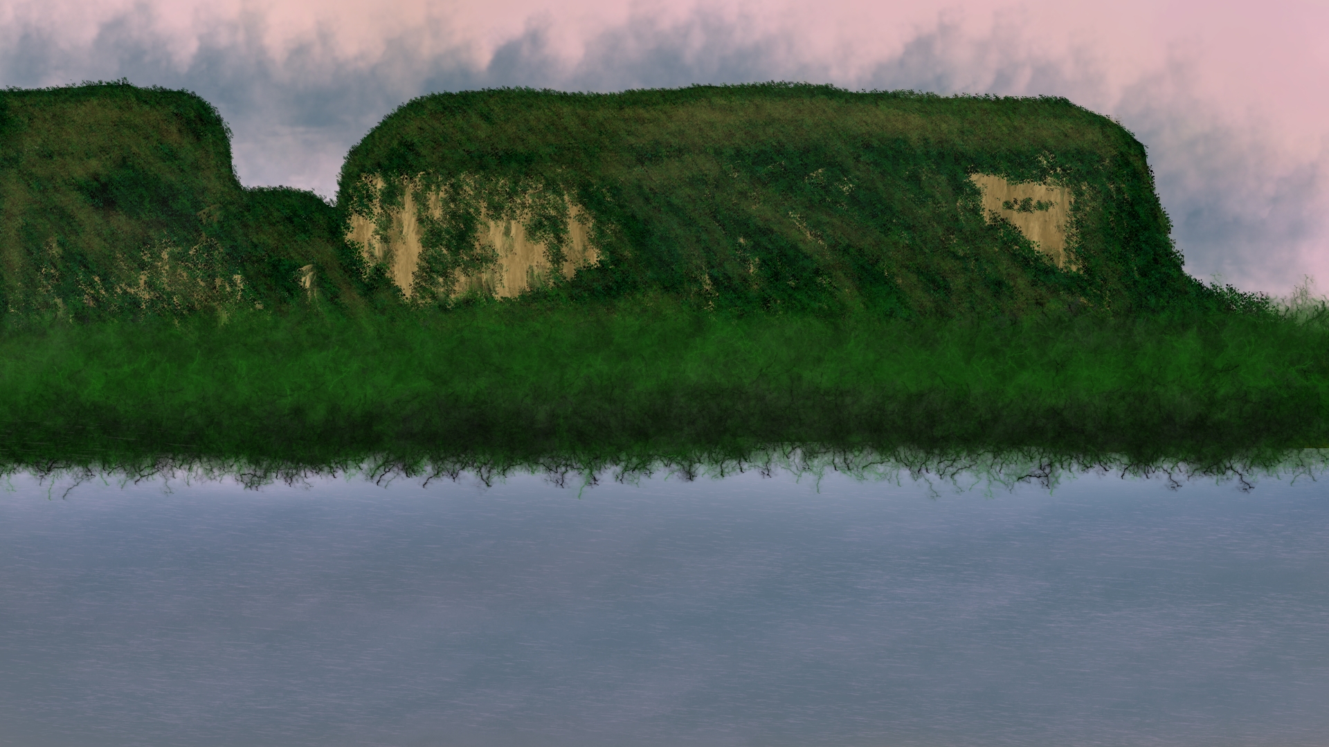 Digital Painting Digital Art Nature Stream Landscape 1920x1080