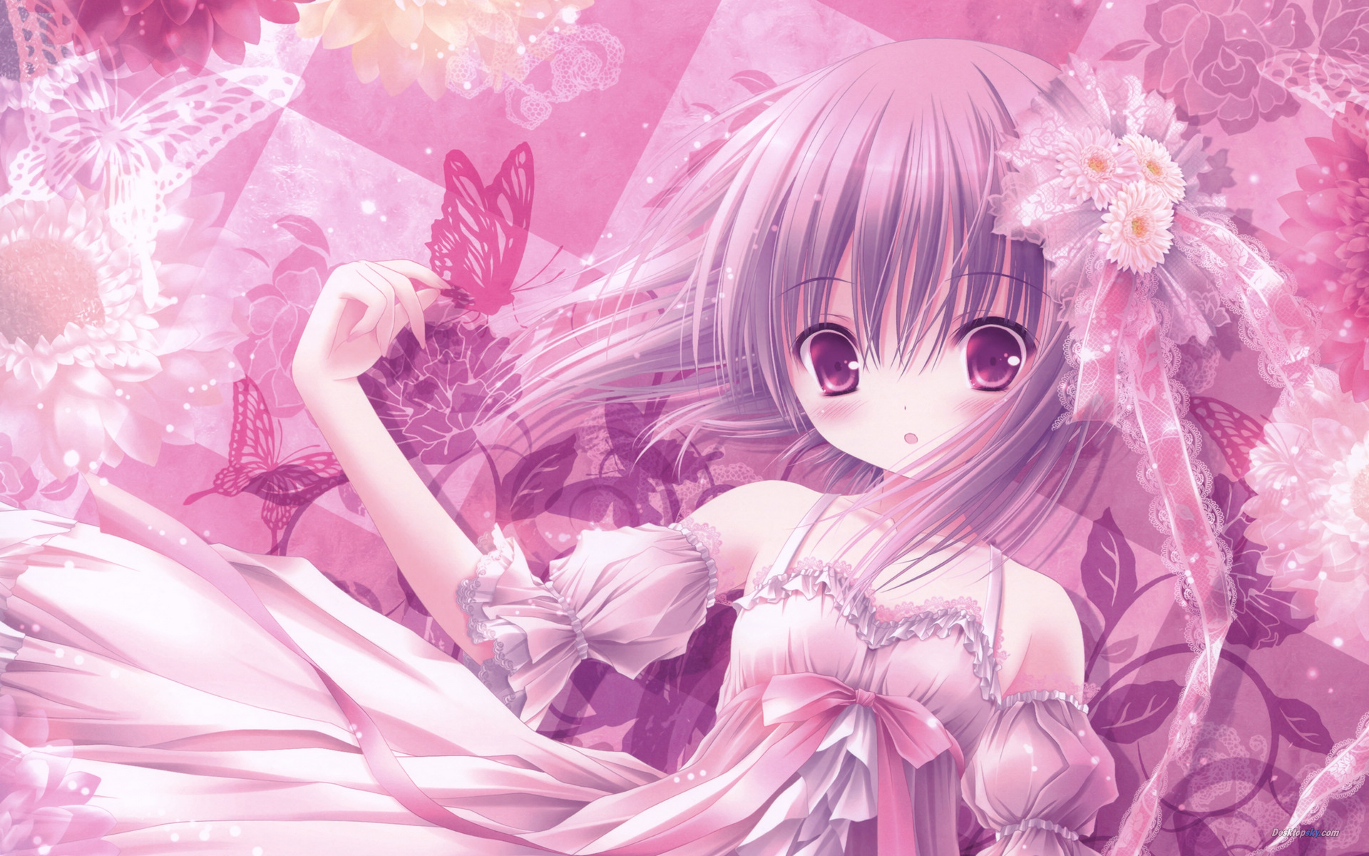 1280x1024 Pretty Anime Girl, Purple Eyes, Dress, Lolita Fashion, Long Hair,  pretty dresses HD wallpaper | Pxfuel