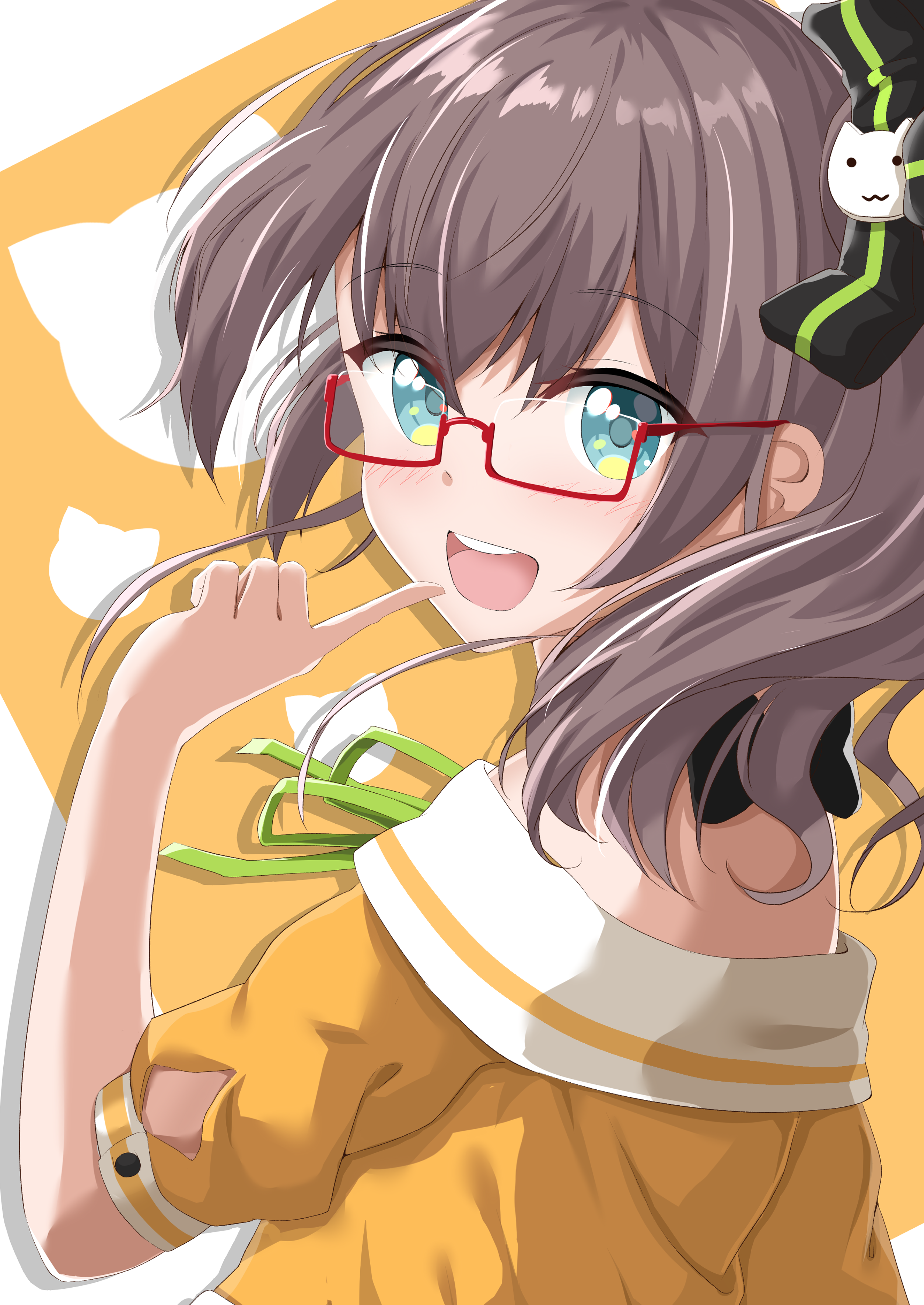 2D Anime Anime Girls Digital Digital Art Looking At Viewer Pixiv Kawaii Glasses 2508x3541