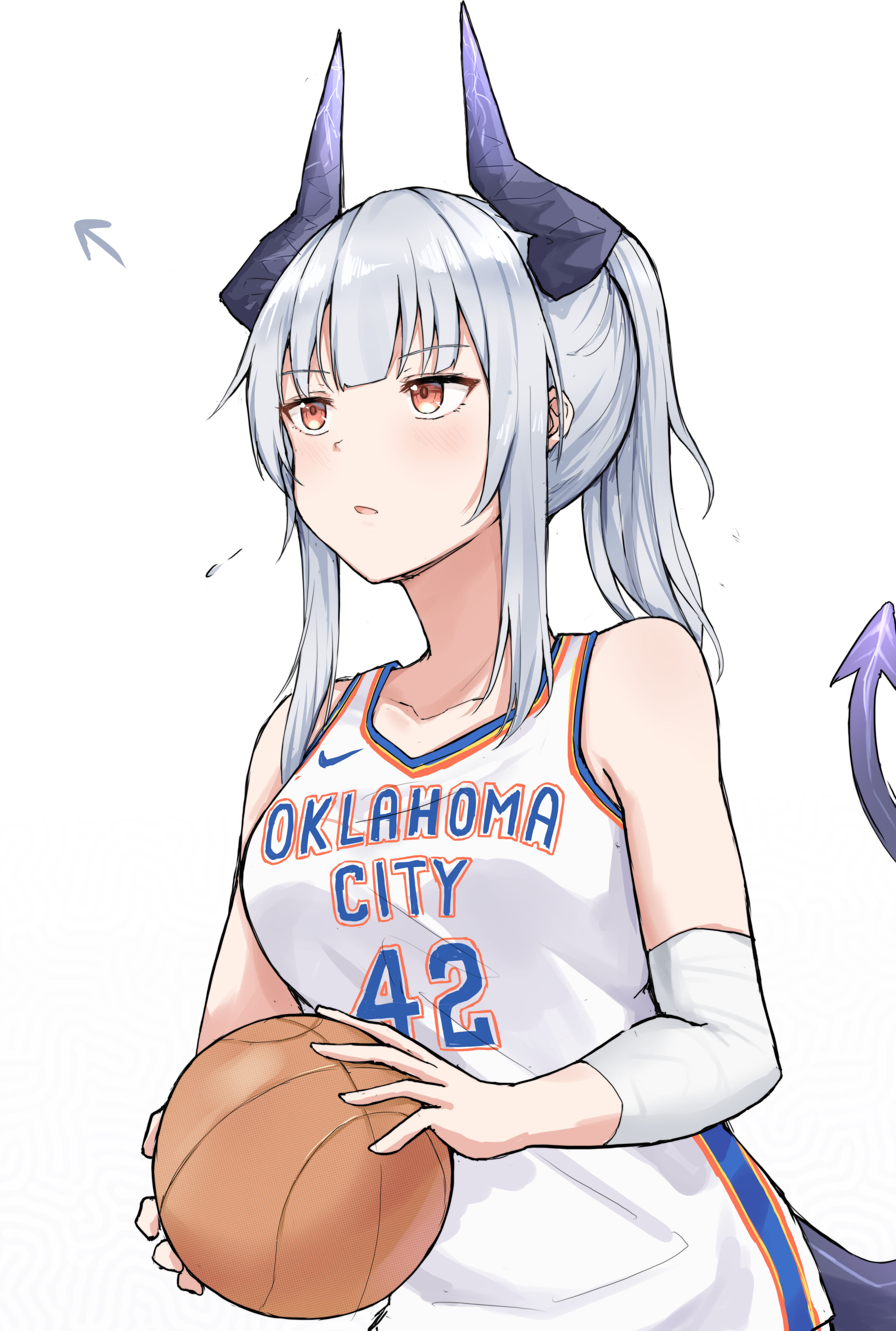 Anime Girls Arknights Liskarm Arknights Mango Artist Basketball White Hair 2756x4093