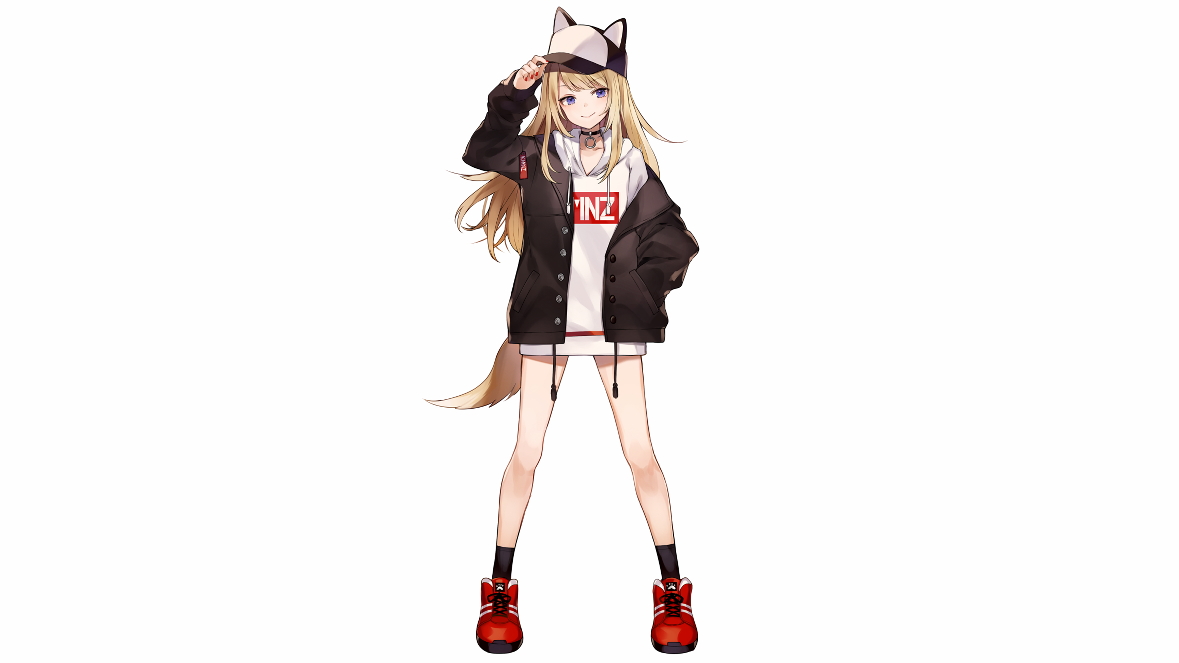 Anime Anime Girls Original Characters Artwork Shugao KMNZ Virtual Youtuber Dog Girls Lita Blonde 3840x2160