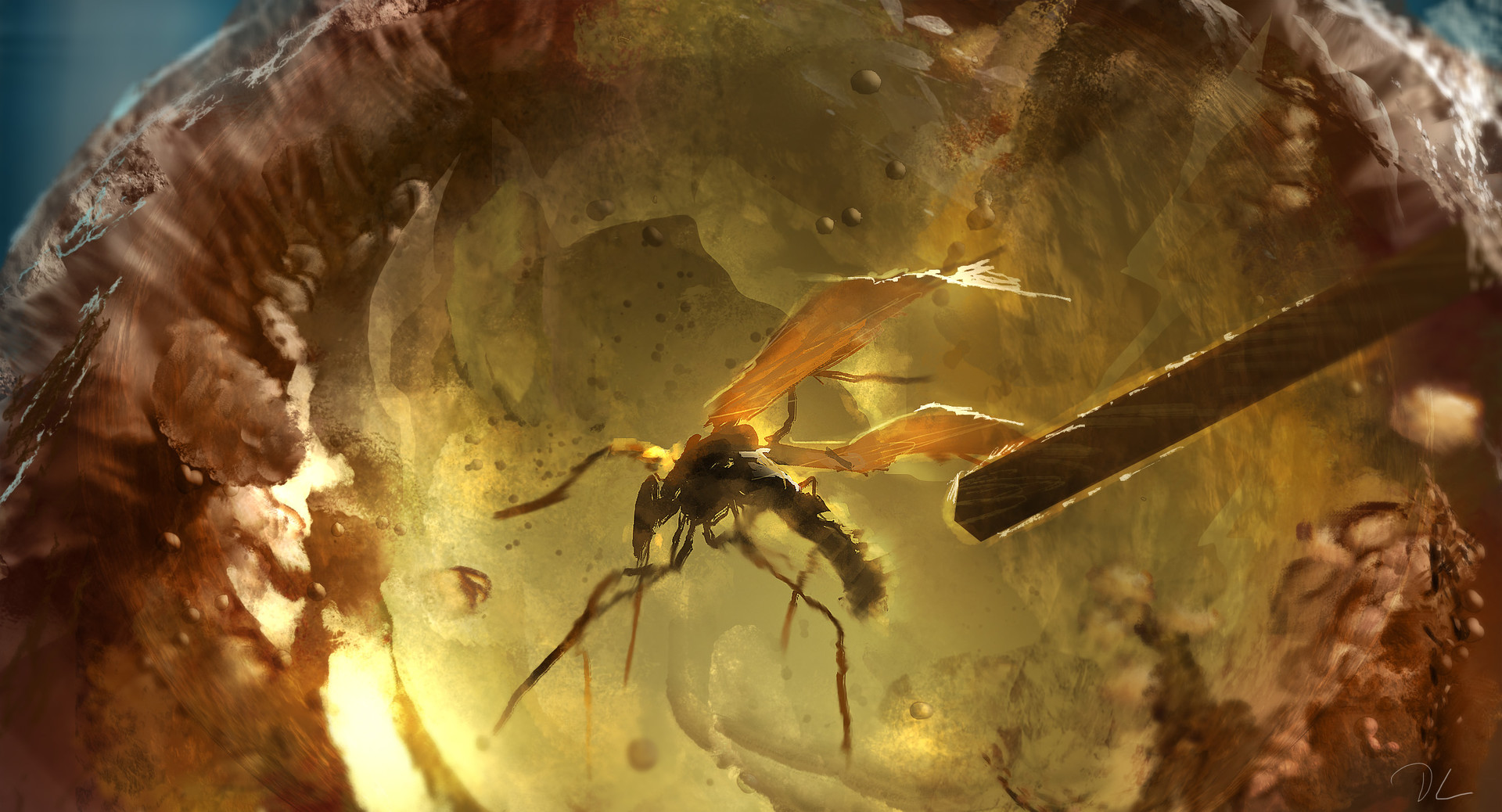 Artwork Digital Art Amber Mosquito 1920x1038