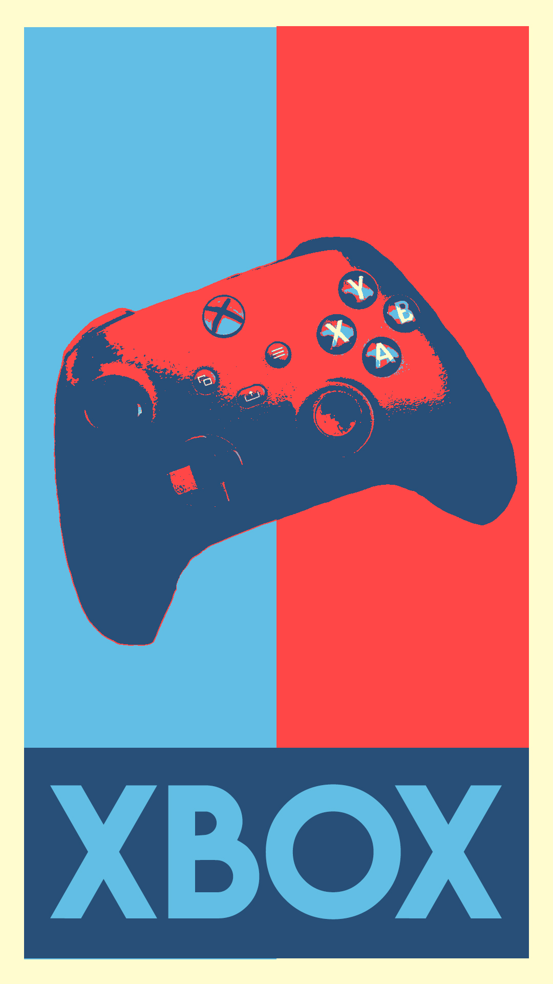 Xbox Controllers Poster Red Blue Xbox Serie X Vertical 1080x1920