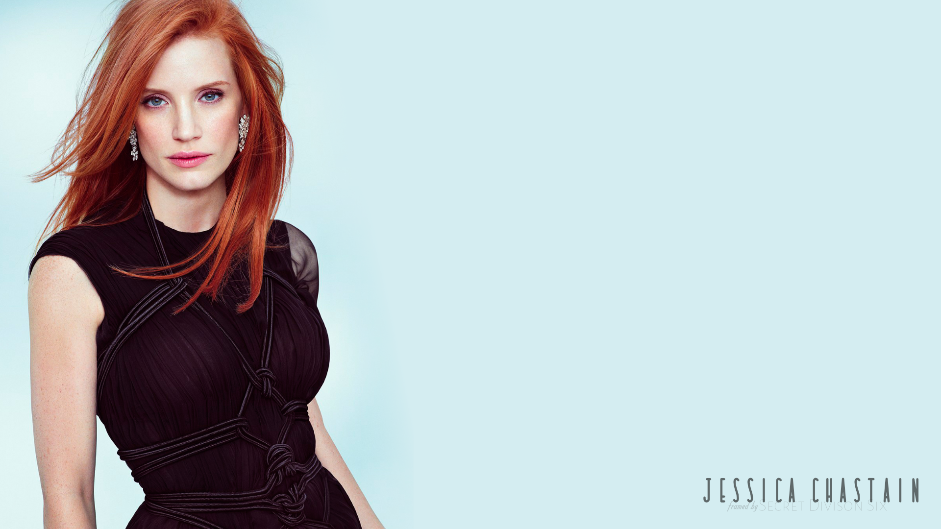 Jessica Chastain Redhead Actor Actress Simple Background Women 1920x1080
