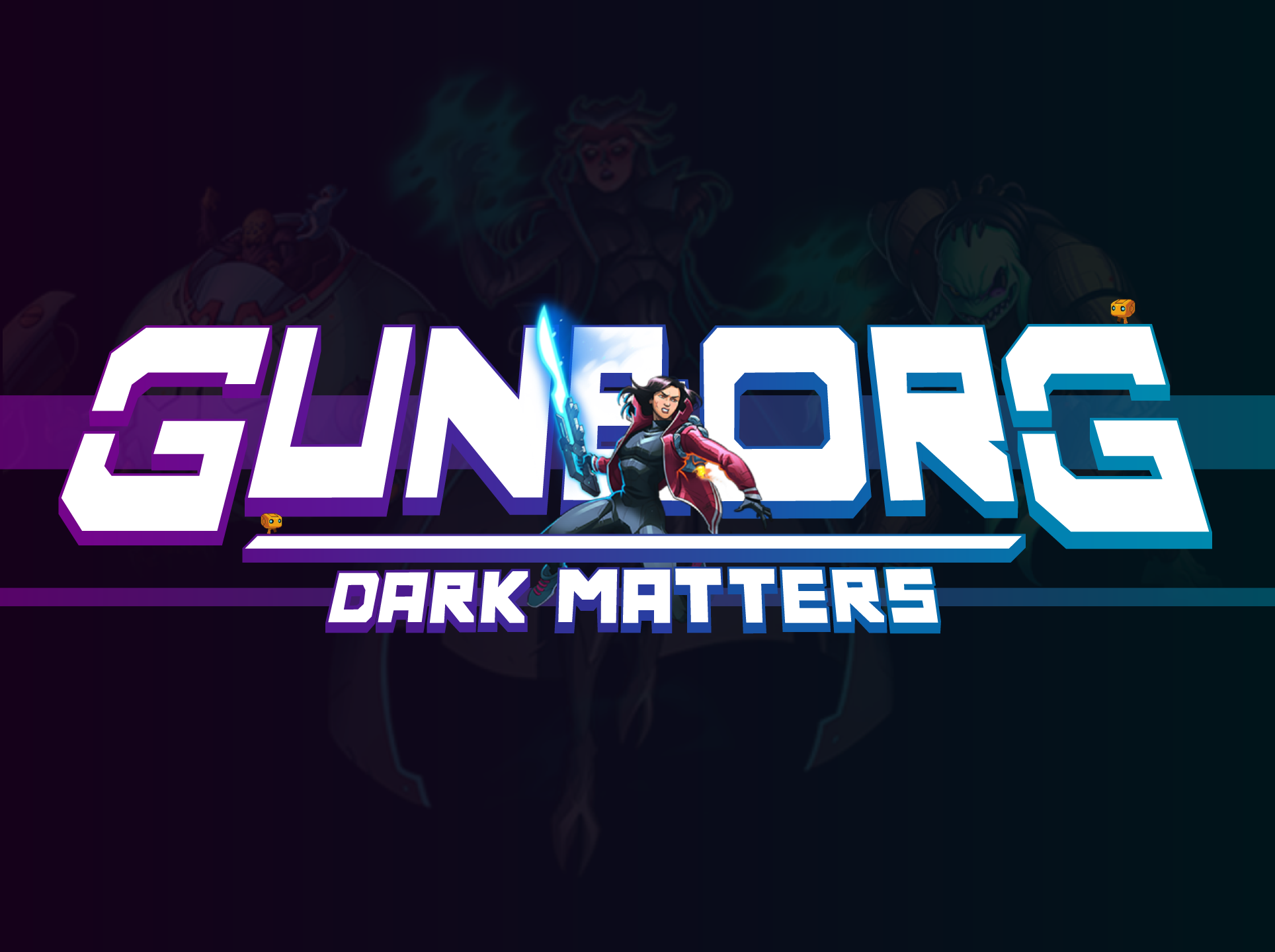 Video Games Game Logo Gunborg Robot Tech Cyborg Dark Fighting Games Cyberpunk Text White Text Black  1928x1440