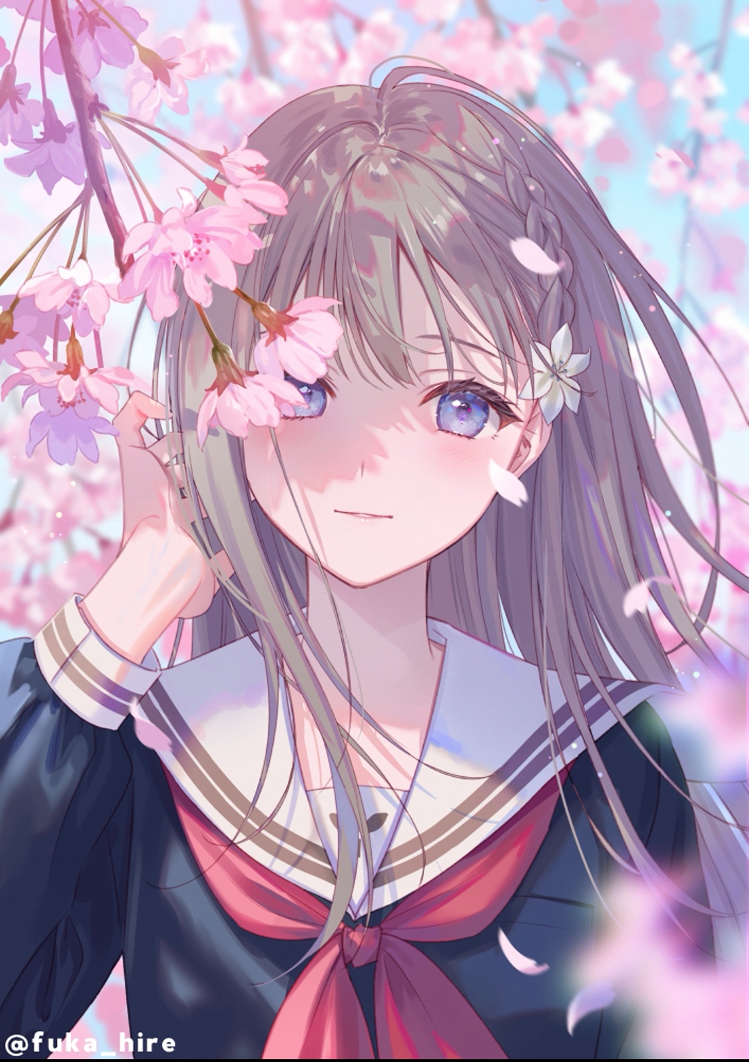 Cherry blossom anime girl by MomokoTheArtist on DeviantArt