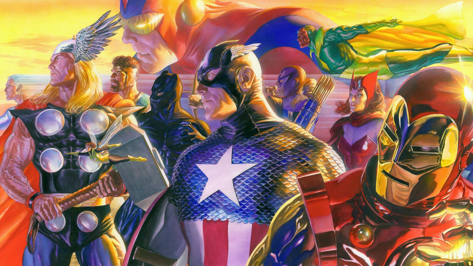 Scarlet Witch Captain America Iron Man Marvel Comics Thor Vision Marvel Comics 1920x1080