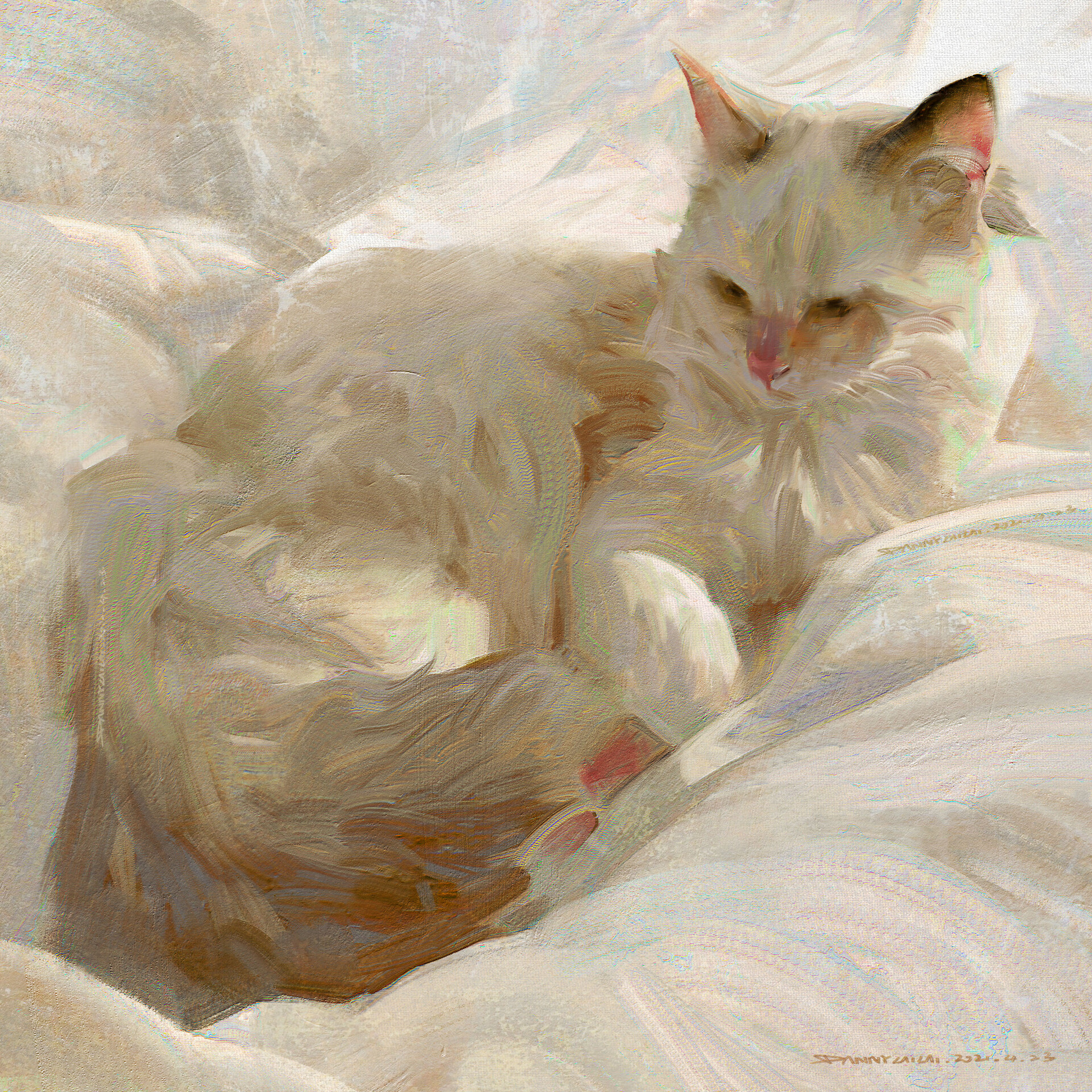 DannyLaiLai Artwork Cats Animals Mammals Feline 1920x1920