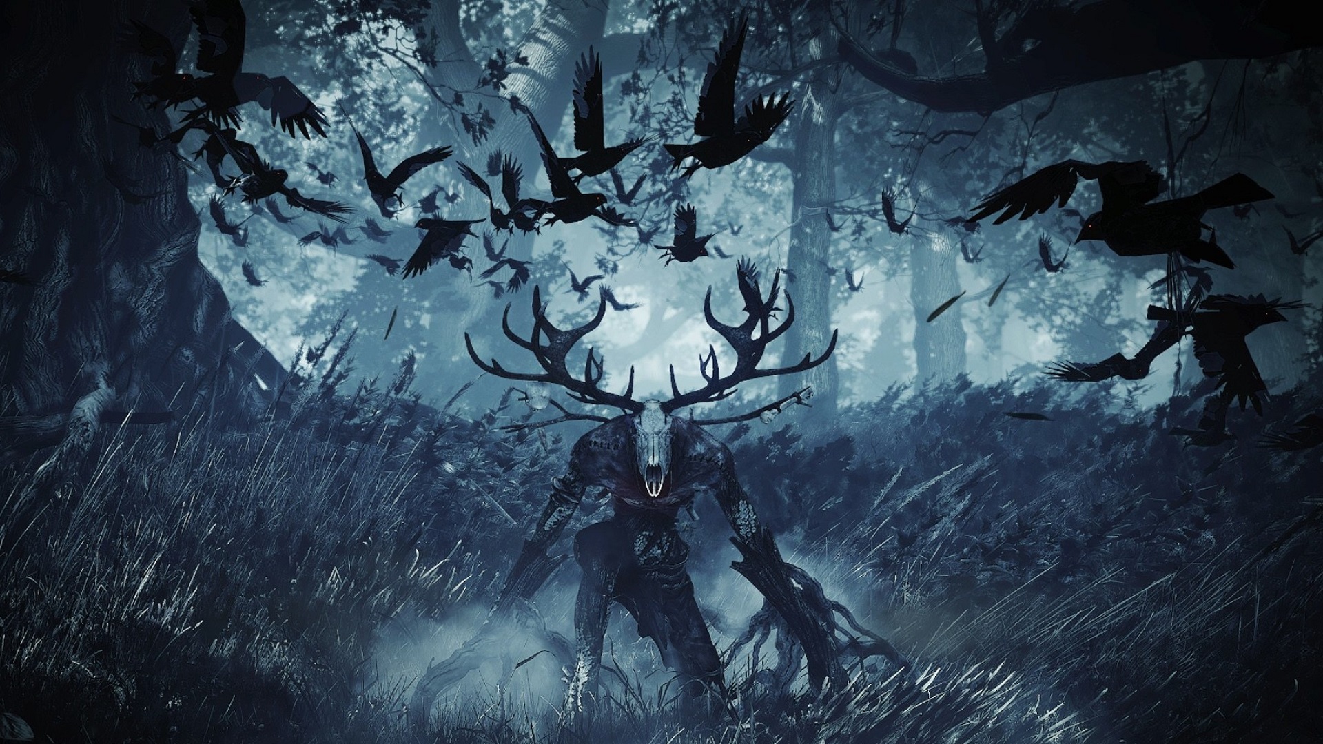 The Witcher The Witcher 3 Wild Hunt Demon Crow Fear Effect Digital Art Video Games Monster Hunter 1920x1080