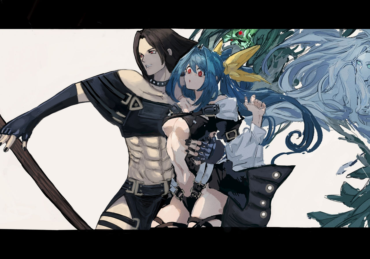 Guilty Gear Dizzy Guilty Gear Testament Guilty Gear Anime Girls Anime Girl With Wings Abs Black Hair 1280x896